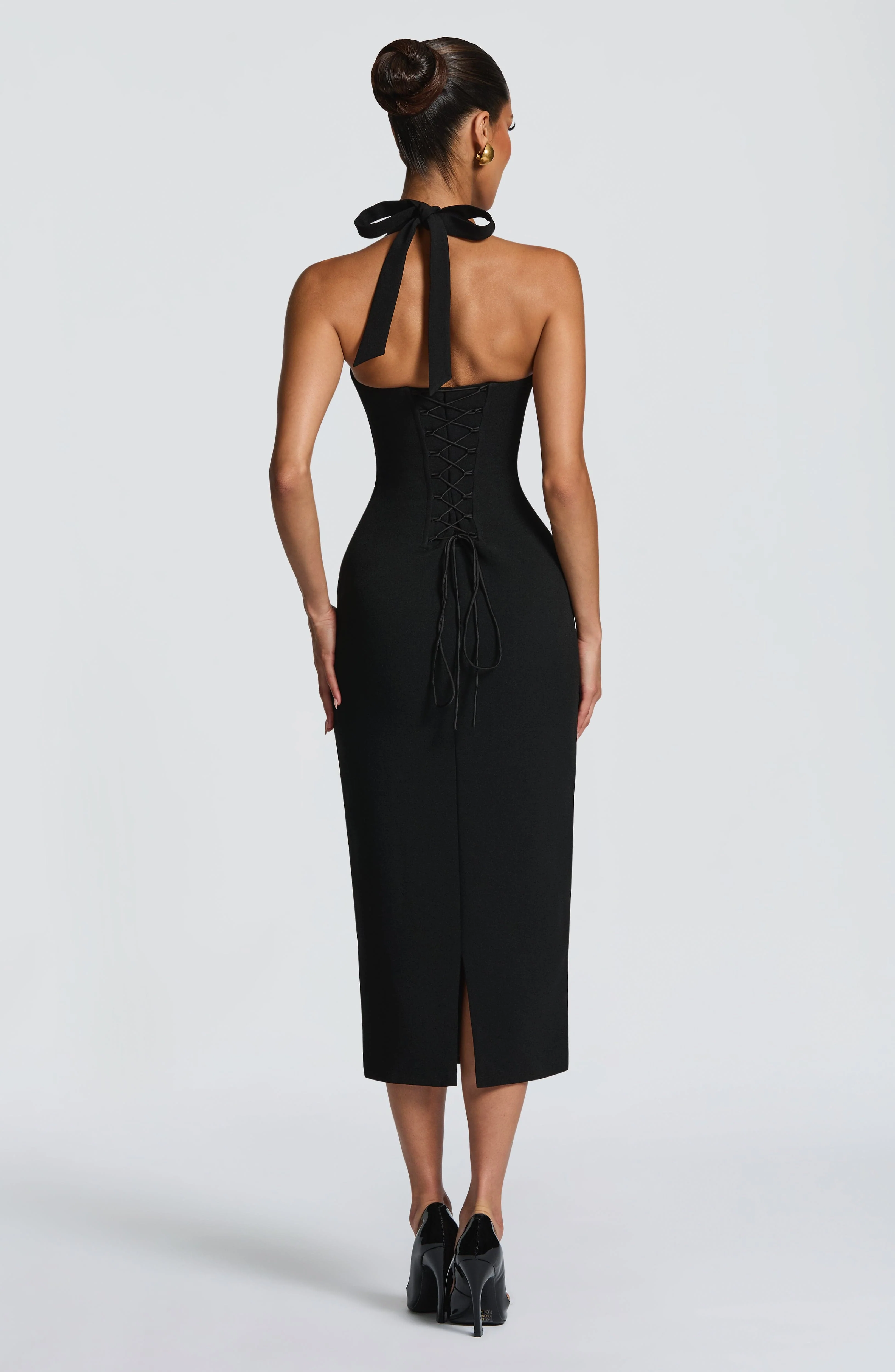 Cassia Midi Dress - Black - Image 2