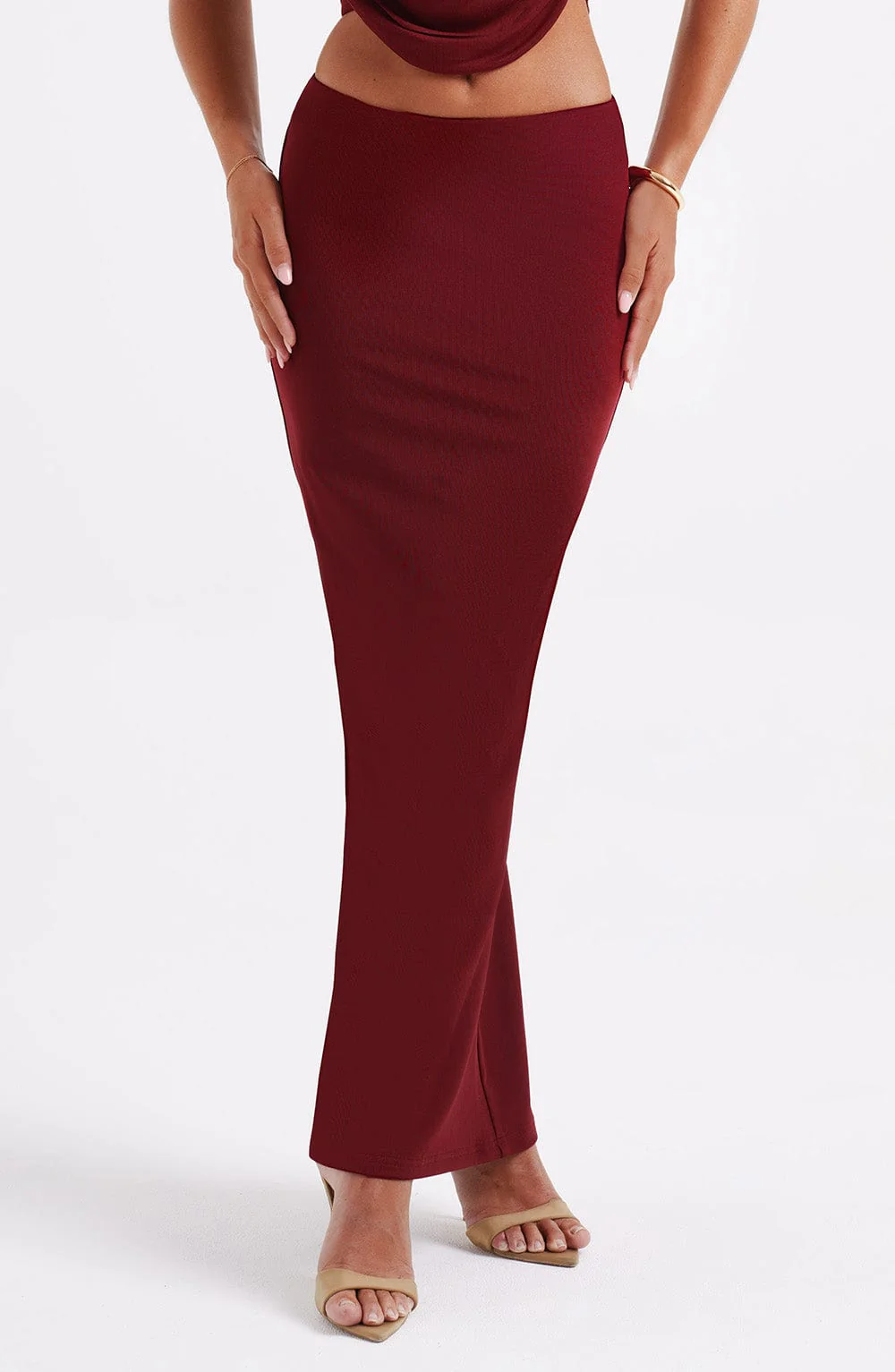 Chrishelle Maxi Skirt - Burgundy - Image 3