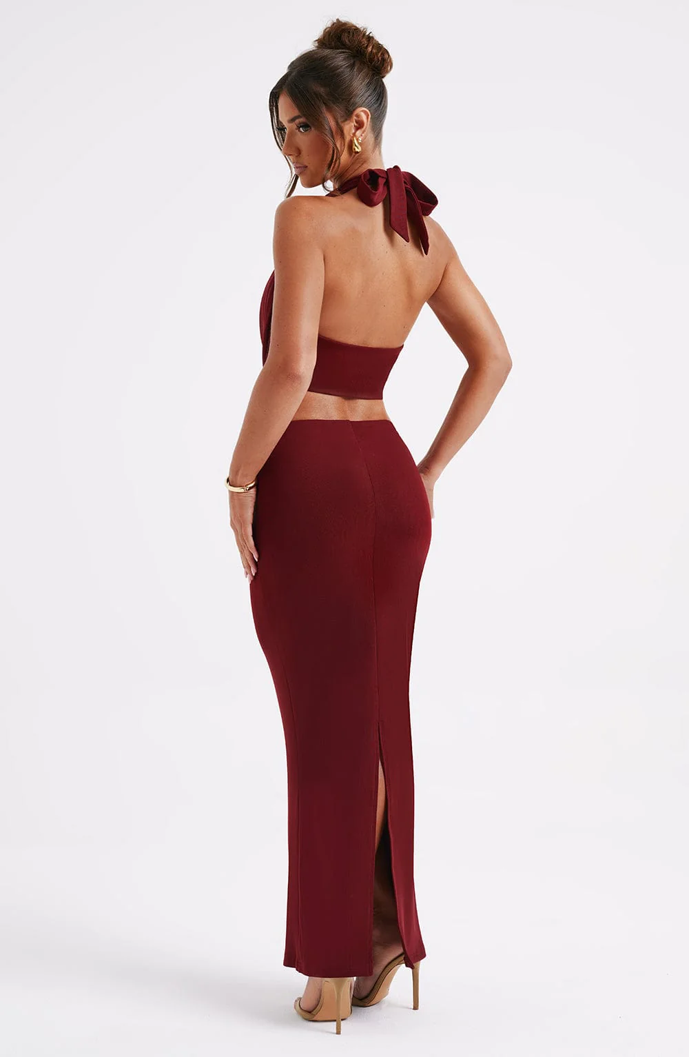 Chrishelle Maxi Skirt - Burgundy - Image 6