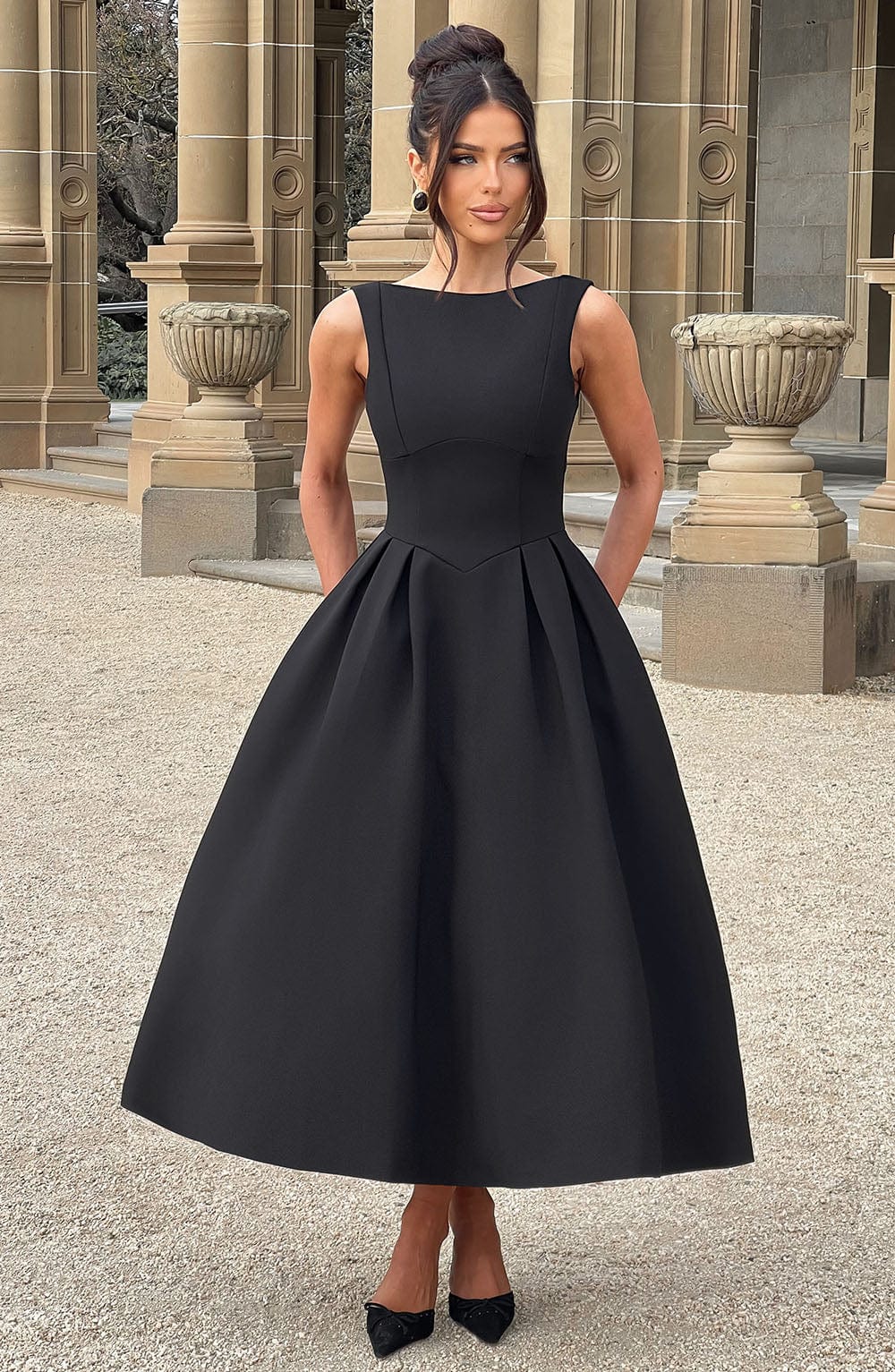 Clarabella Midi Dress - Black - Image 4