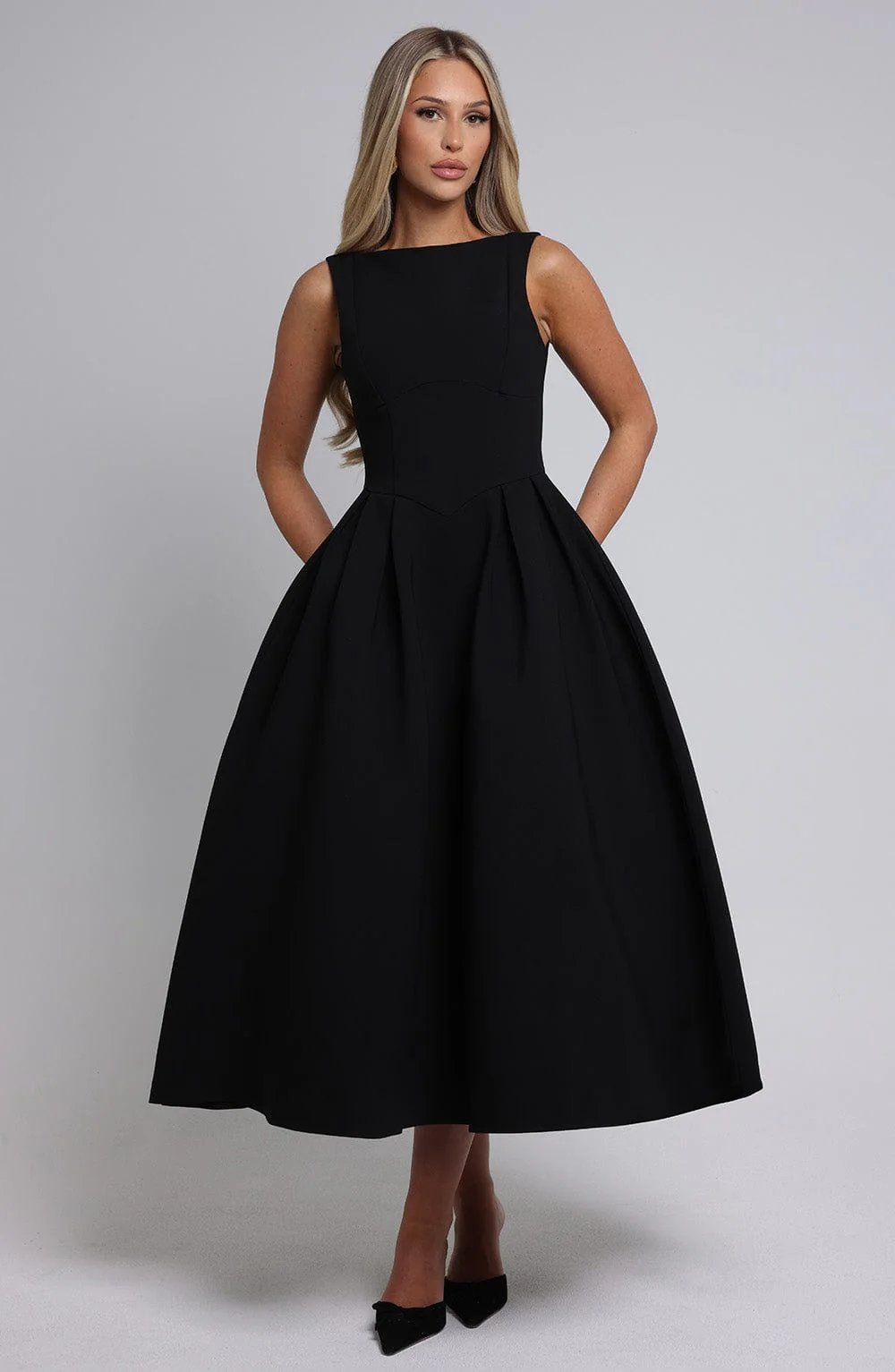 Clarabella Midi Dress - Black - Image 9
