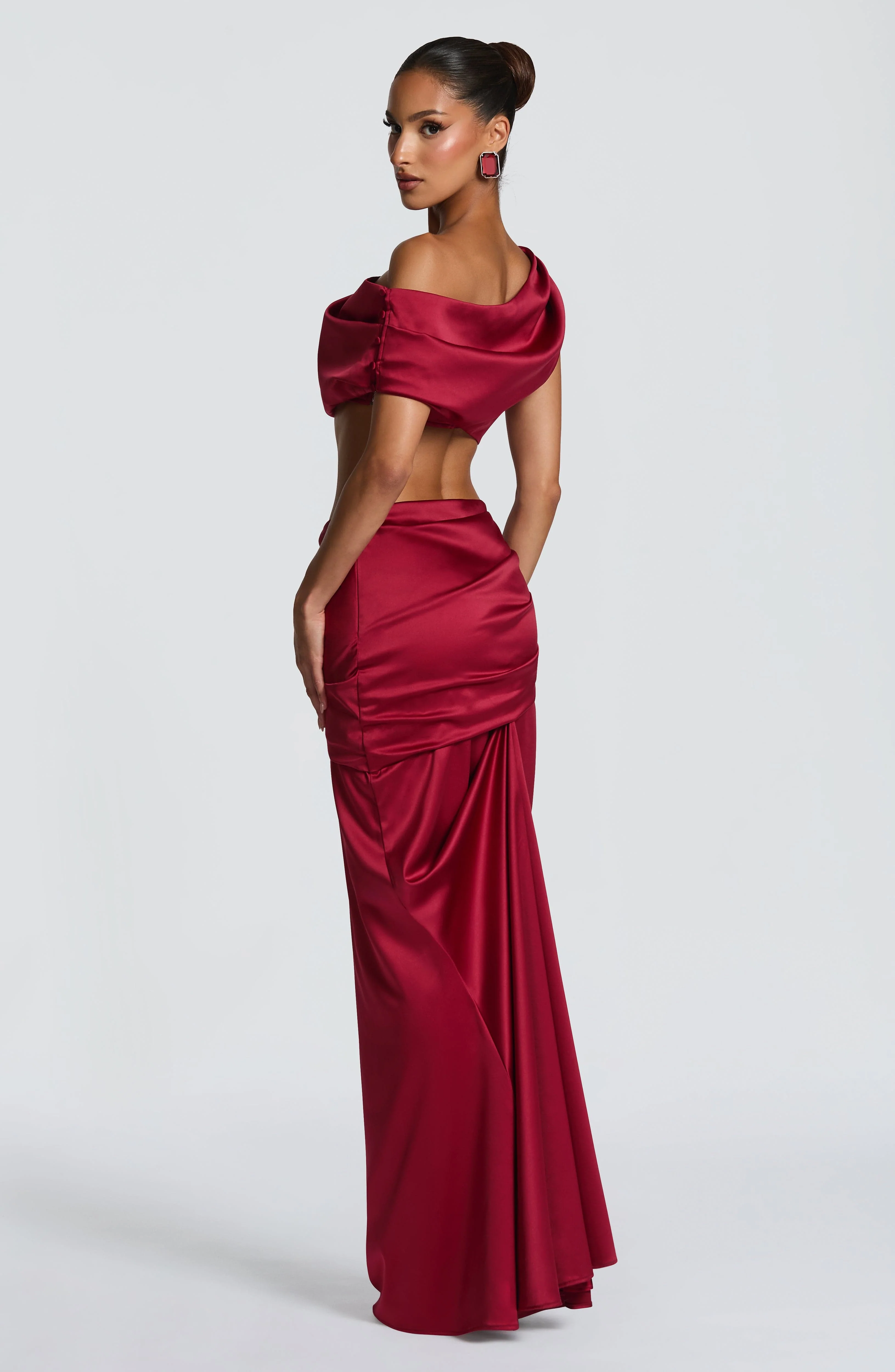 Claudette Maxi Skirt - Burgundy - Image 6