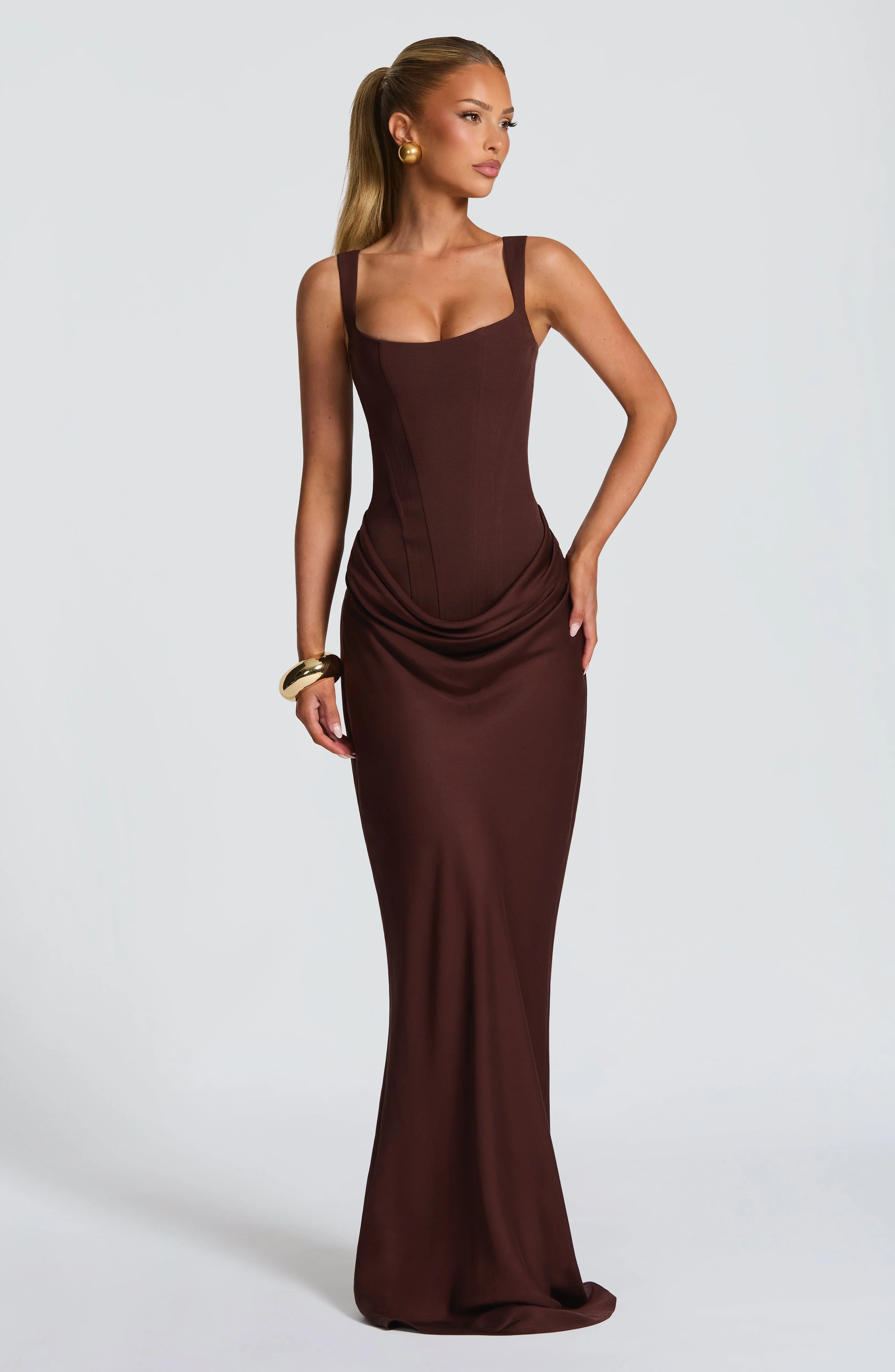 Cornelia Maxi Dress - Plum Brown - Image 7