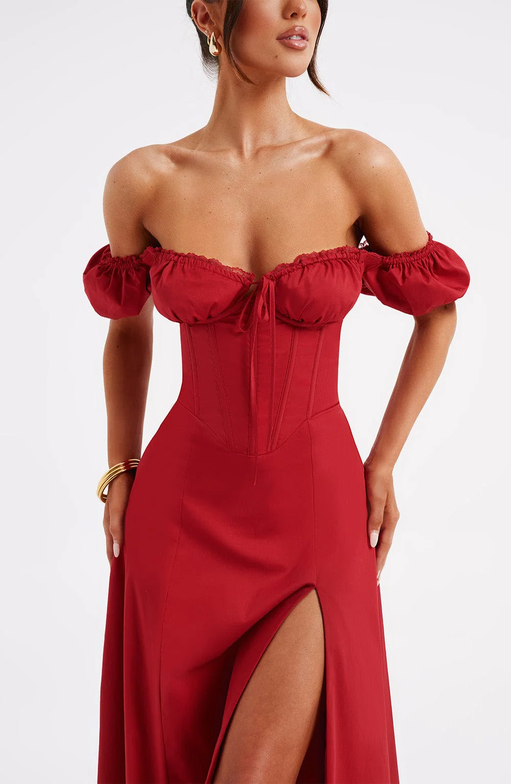 Courtney Midi Dress - Red - Image 3