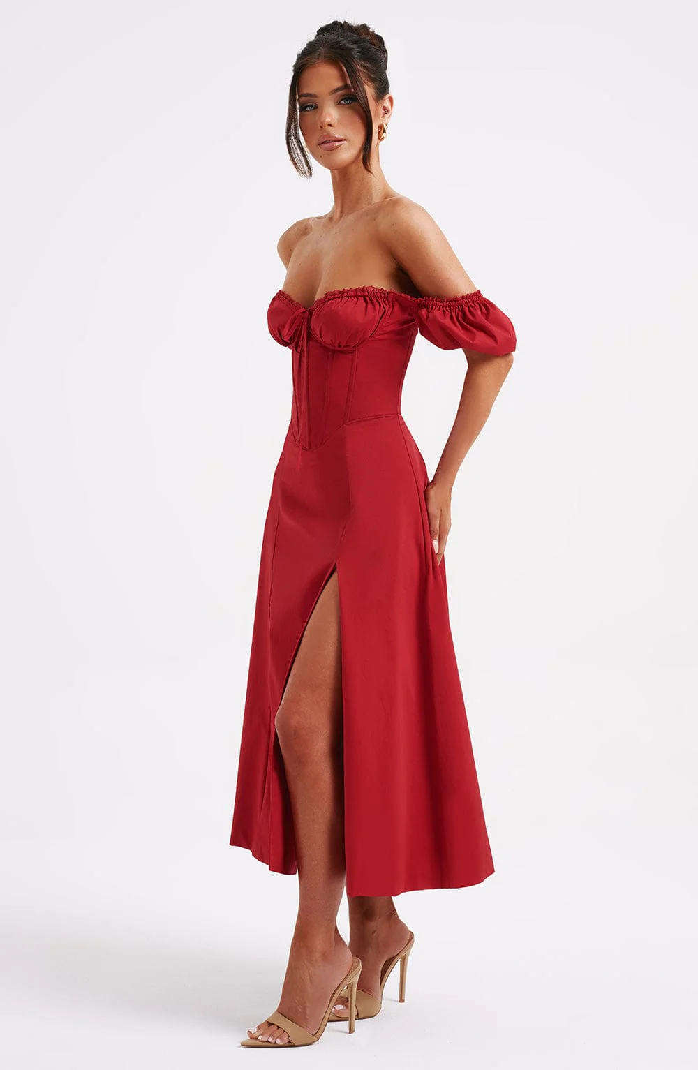 Courtney Midi Dress - Red - Image 5