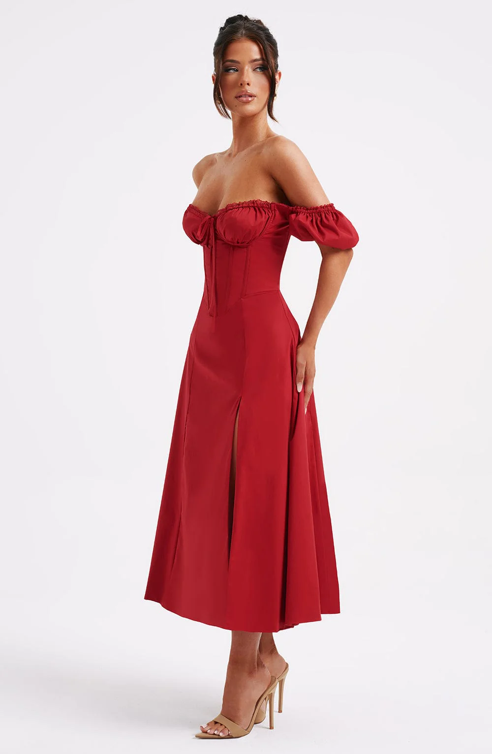 Courtney Midi Dress - Red - Image 6
