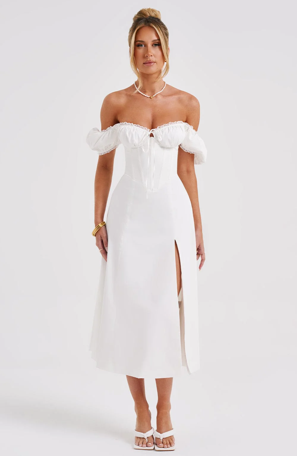 Courtney Midi Dress - Ivory - Image 11