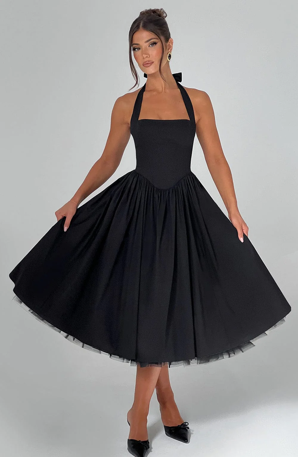 Cressida Midi Dress - Black - Image 3