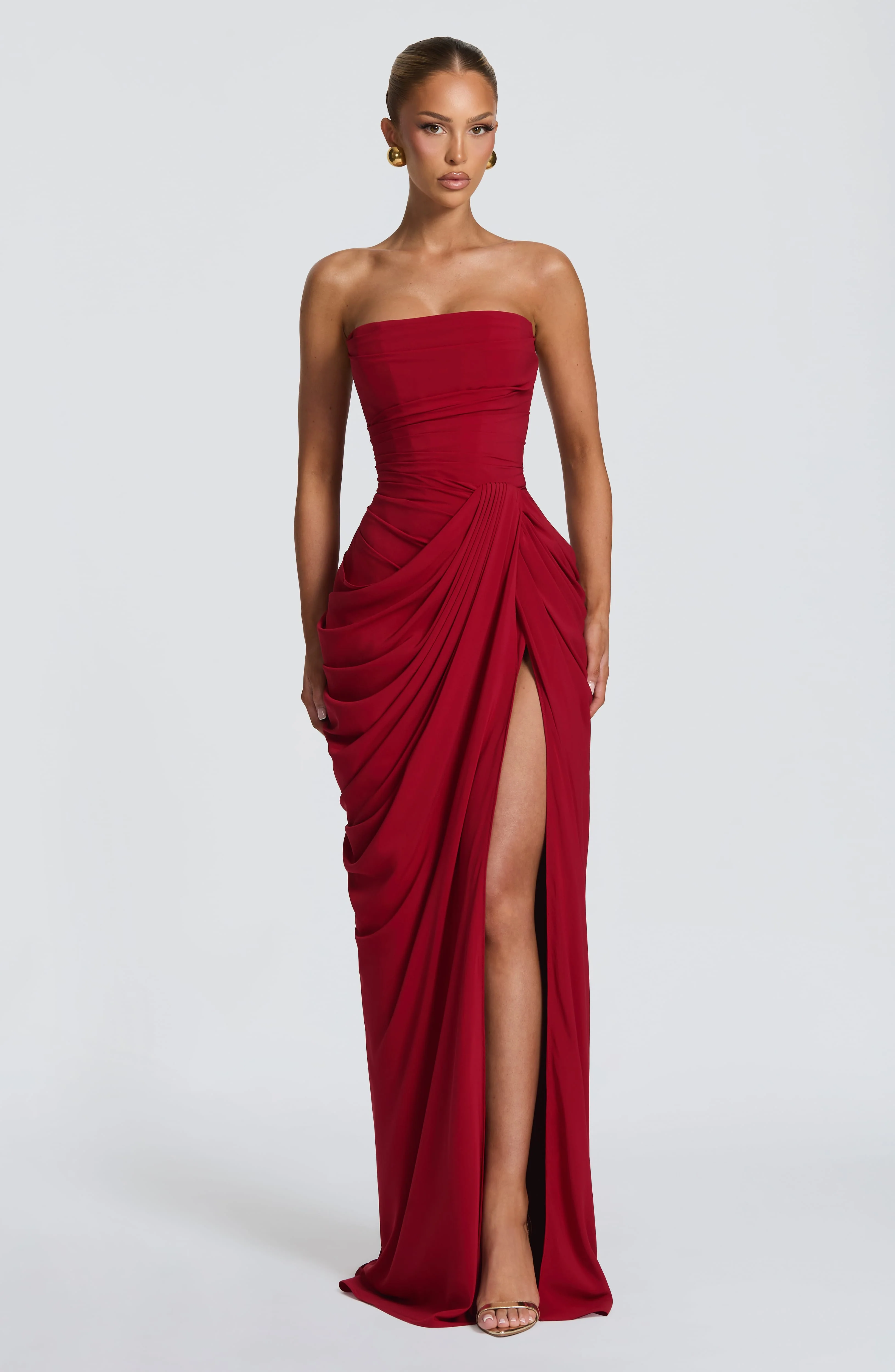 Cyra Maxi Dress - Deep Red - Image 6