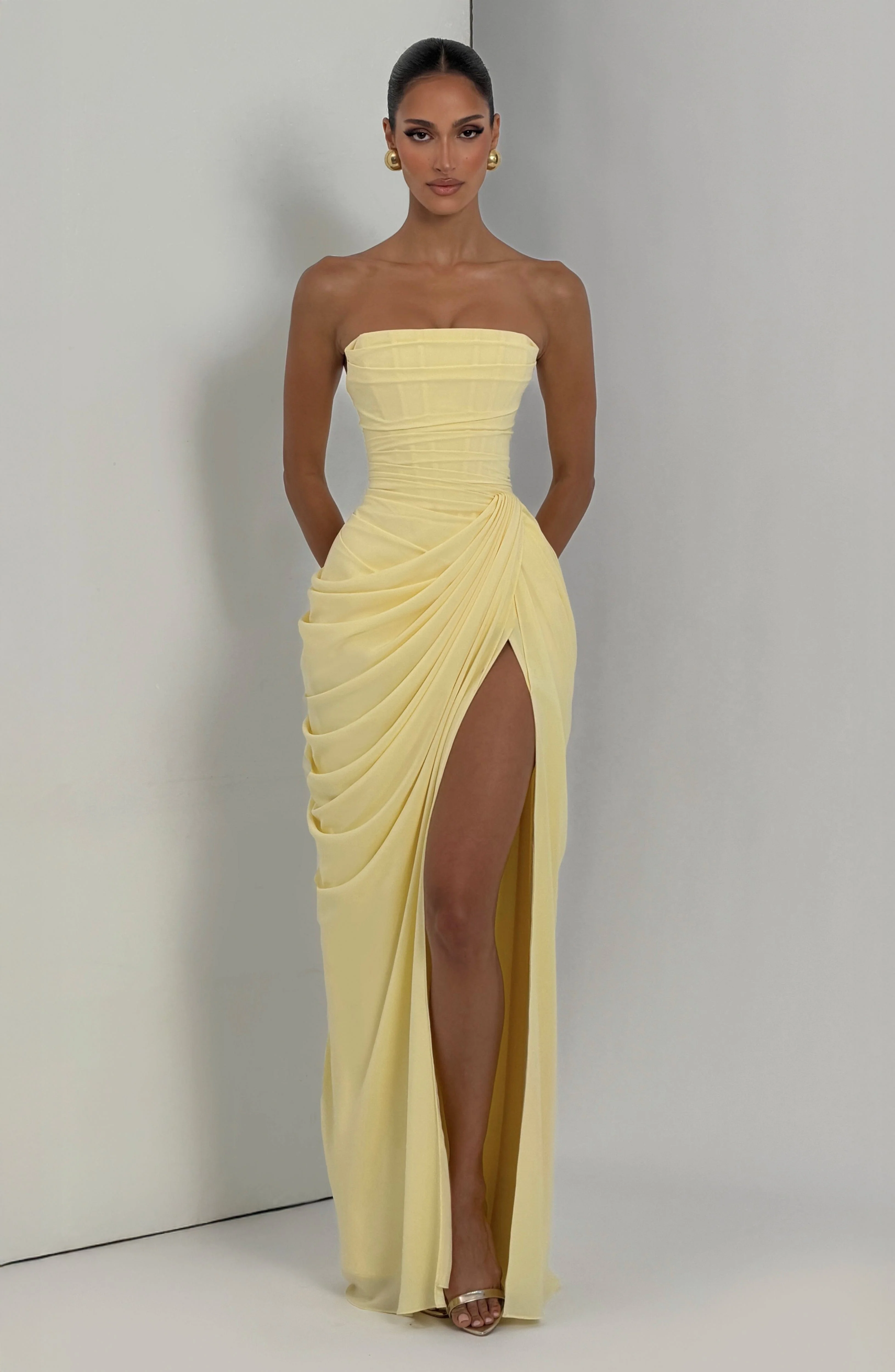 Cyra Maxi Dress - Lemon - Image 6