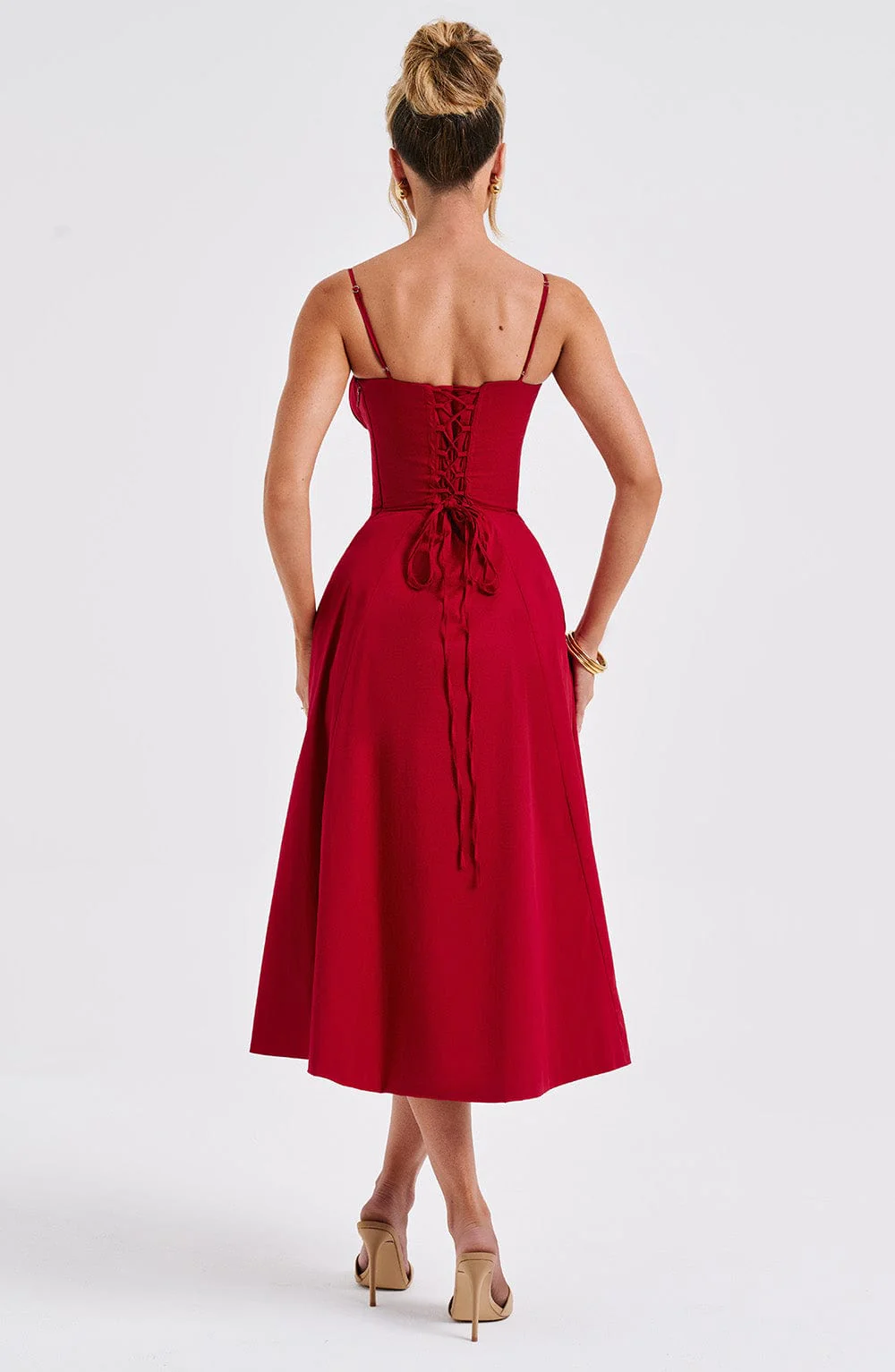 Deanna Midi Dress - Red - Image 10