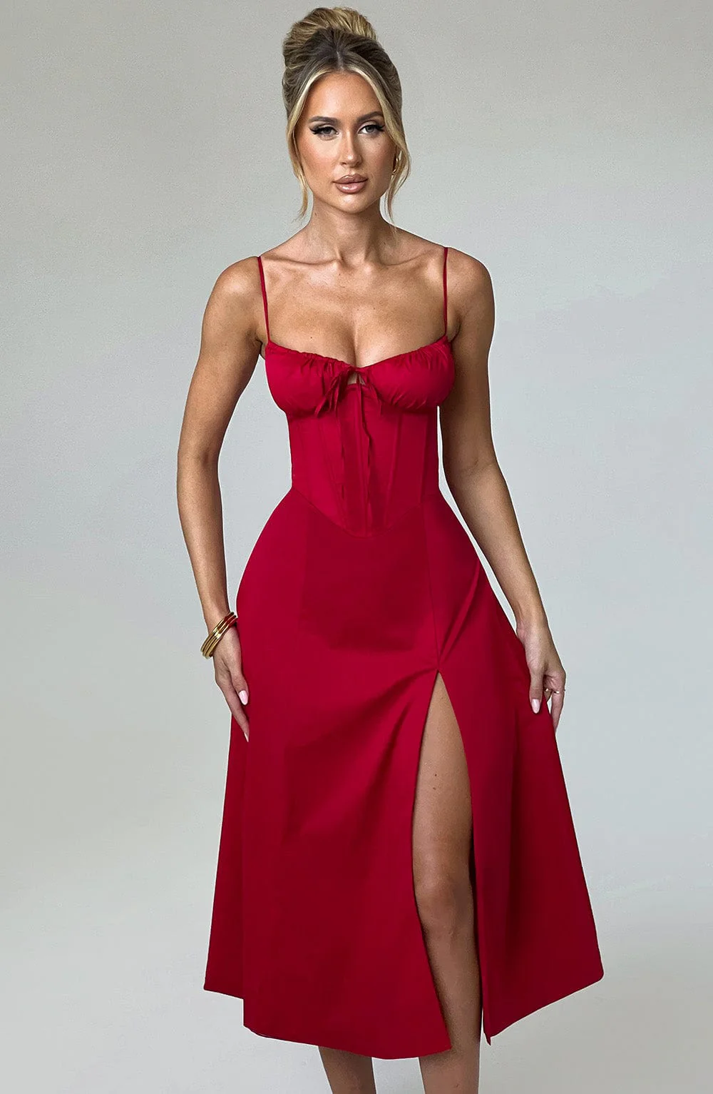 Deanna Midi Dress - Red - Image 12