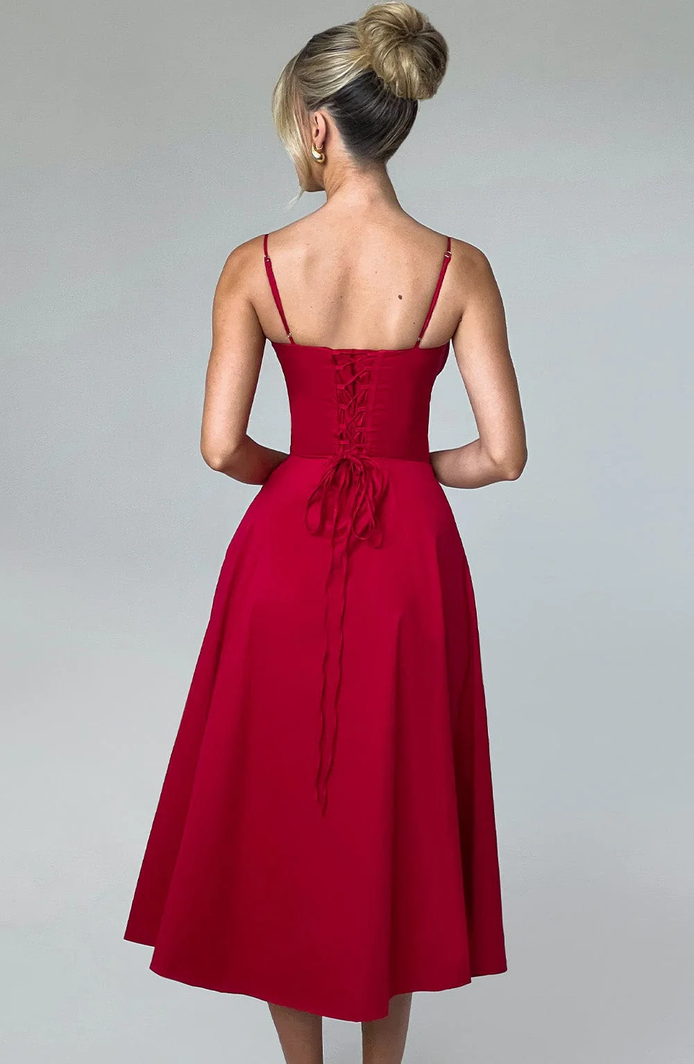 Deanna Midi Dress - Red - Image 9