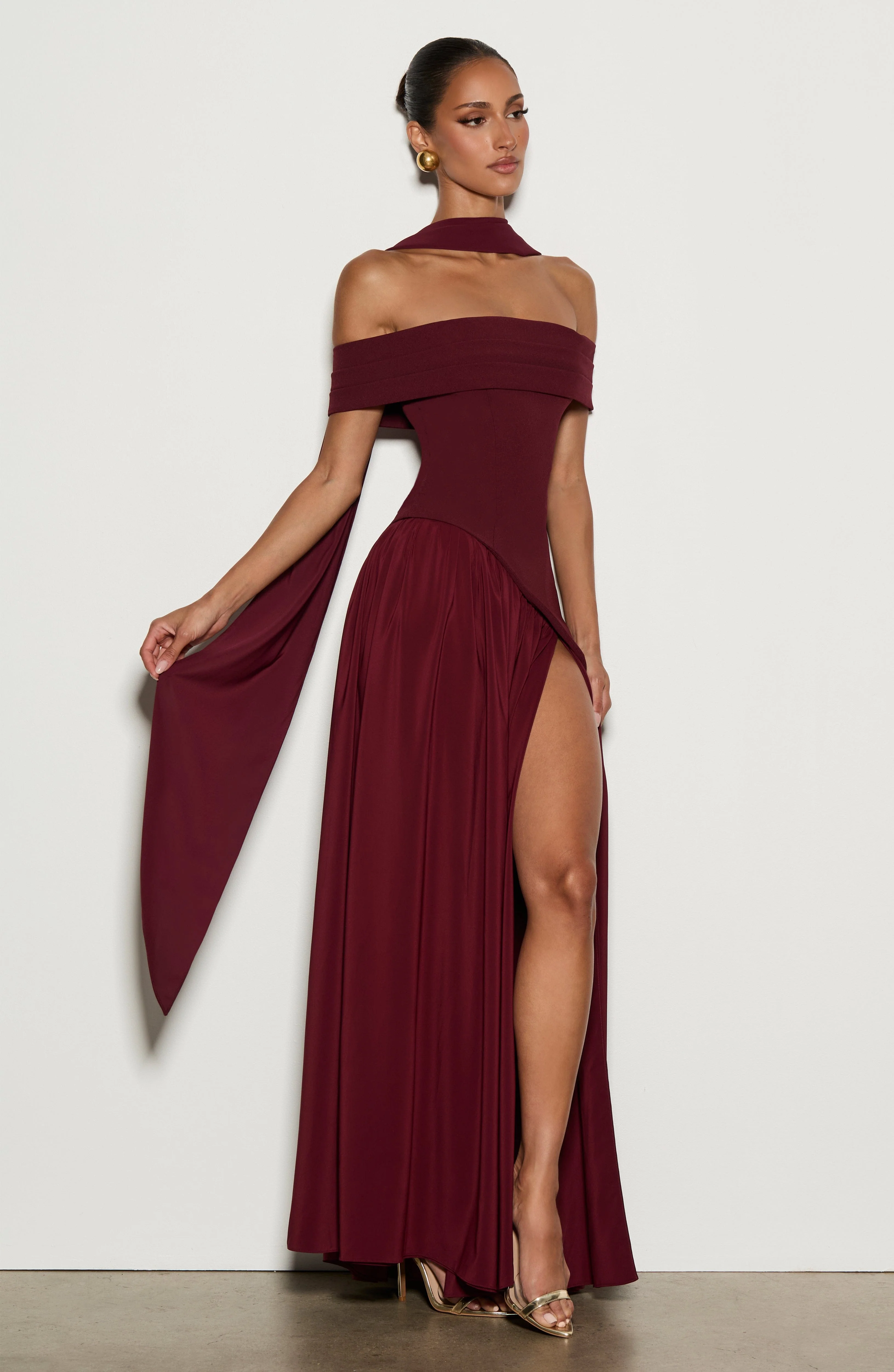 Delilah Maxi Dress - Cherry Lacquer - Image 2