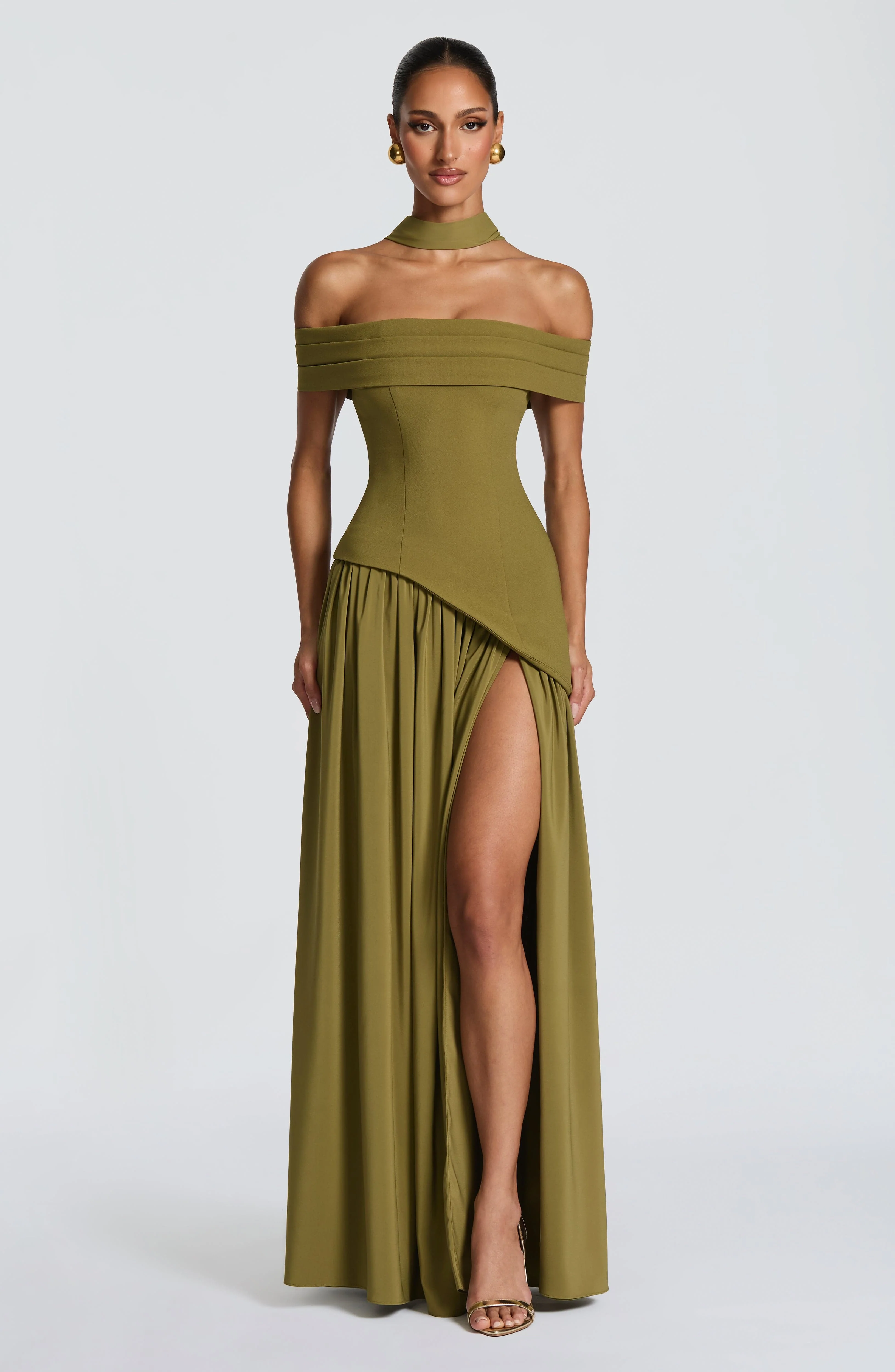 Delilah Maxi Dress - Deep Olive - Image 4