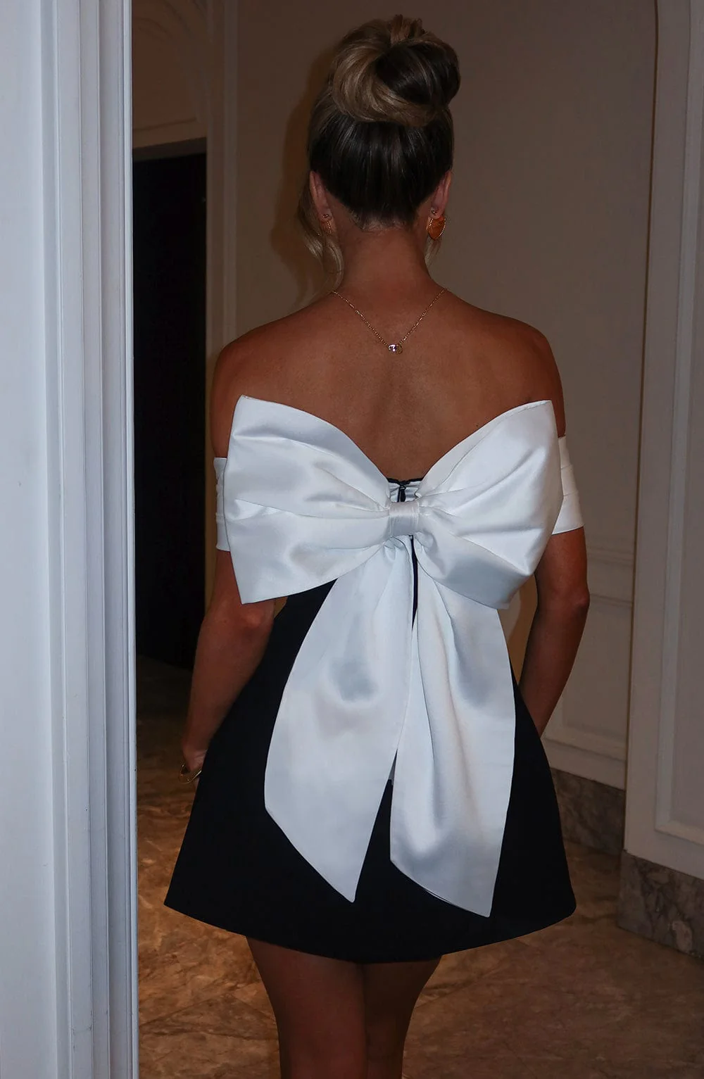 Delta Mini Dress - Black/White - Image 2