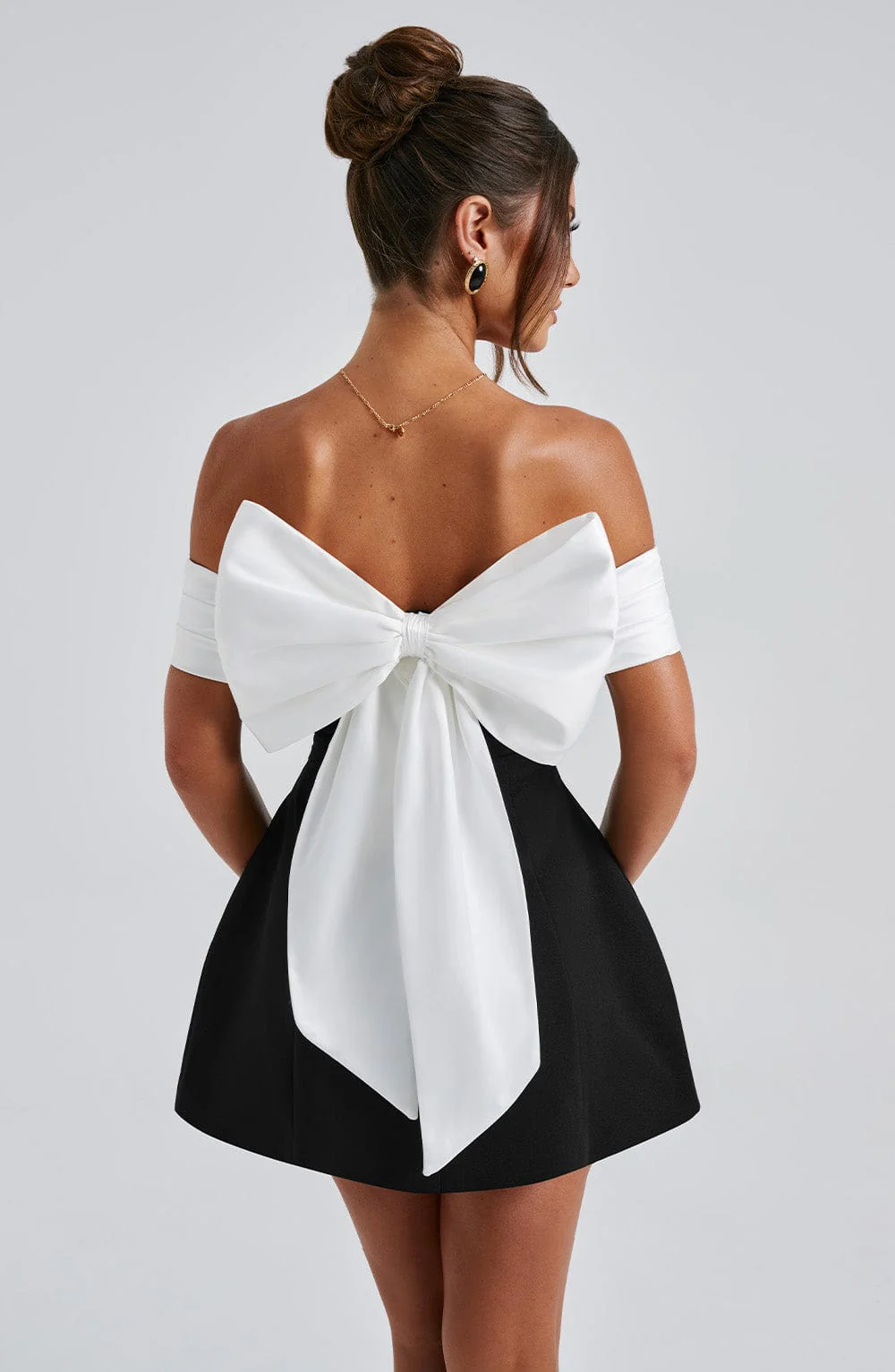 Delta Mini Dress - Black/White - Image 6