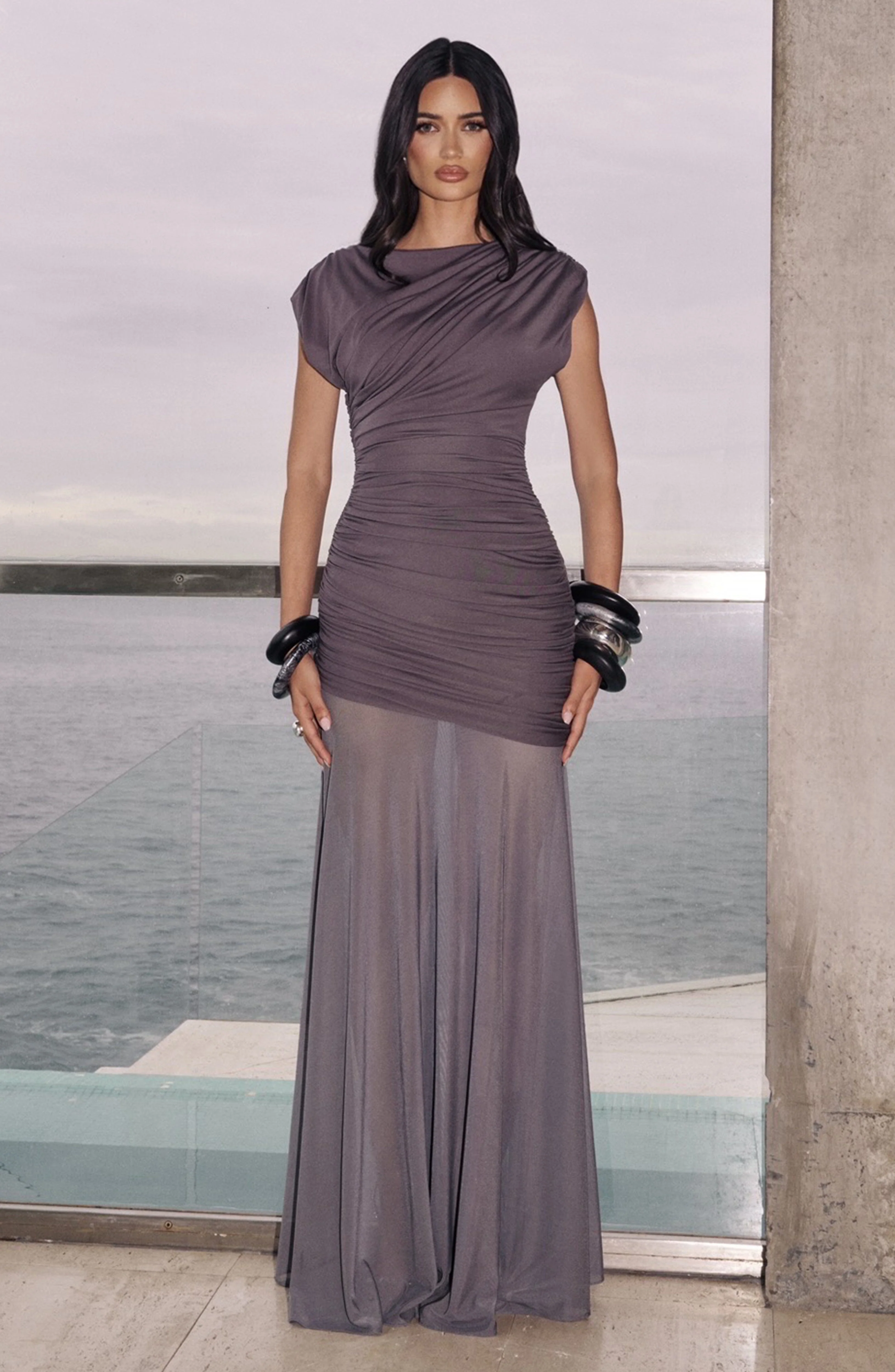 Demelza Maxi Dress - Charcoal - Image 6