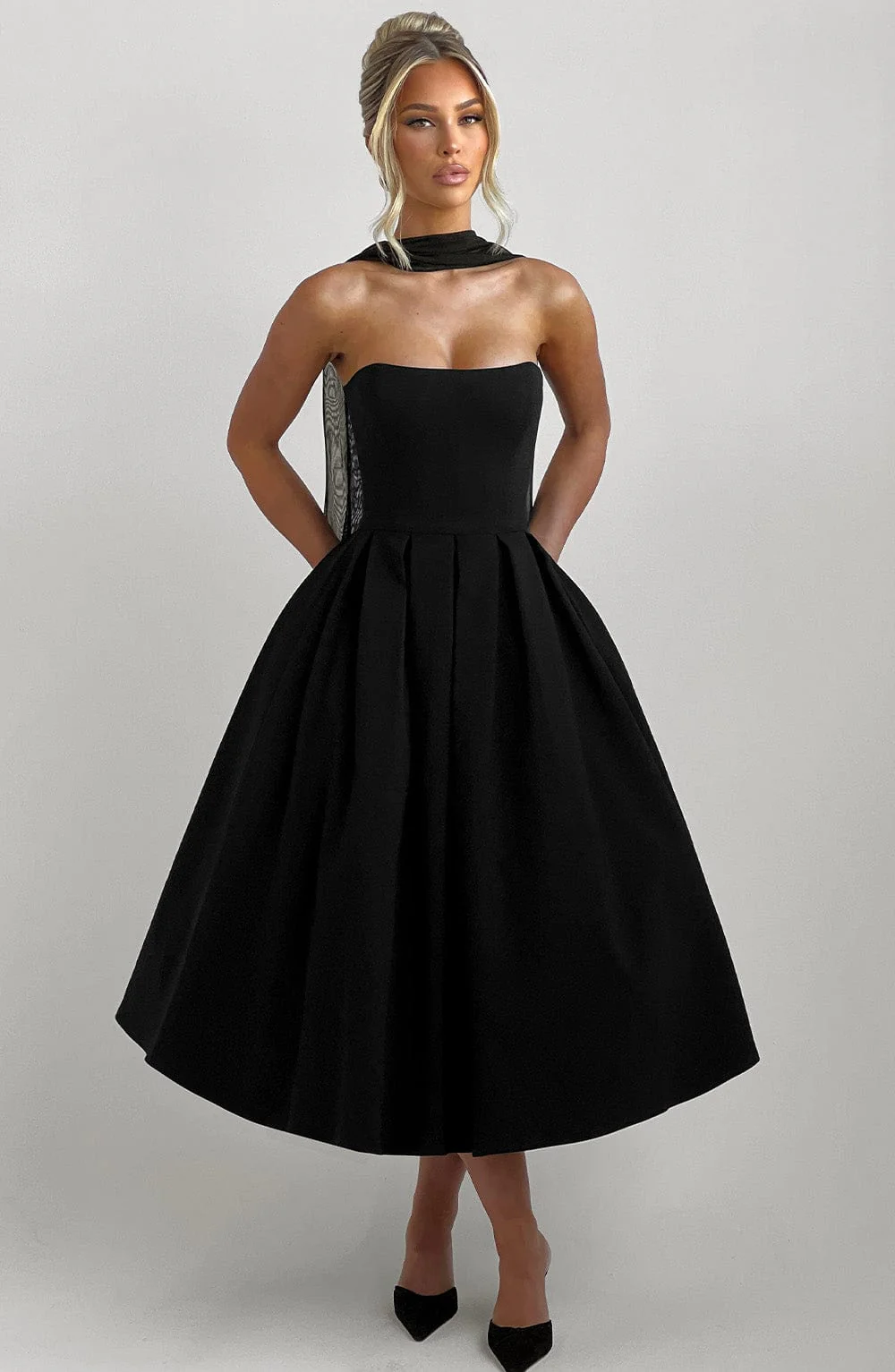 Edith Midi Dress - Black - Image 7