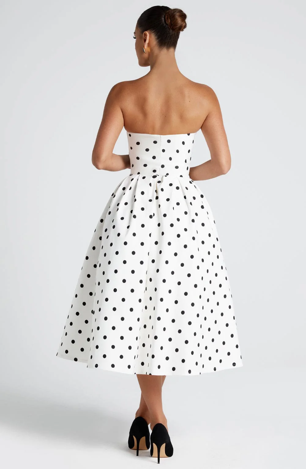 Edith Midi Dress - Black Polka Dot Print - Image 4