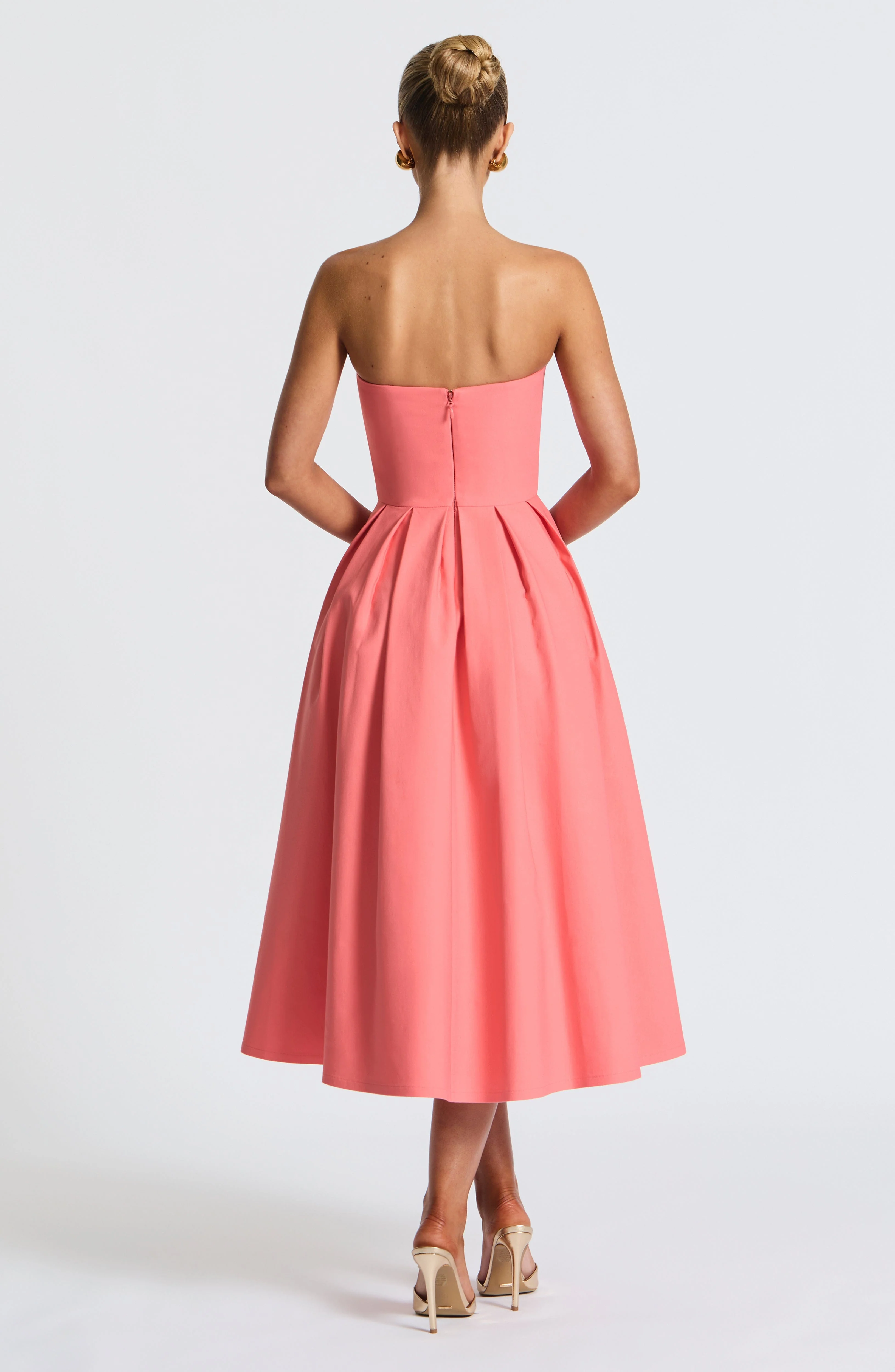 Edith Midi Dress - Coral Pink - Image 5