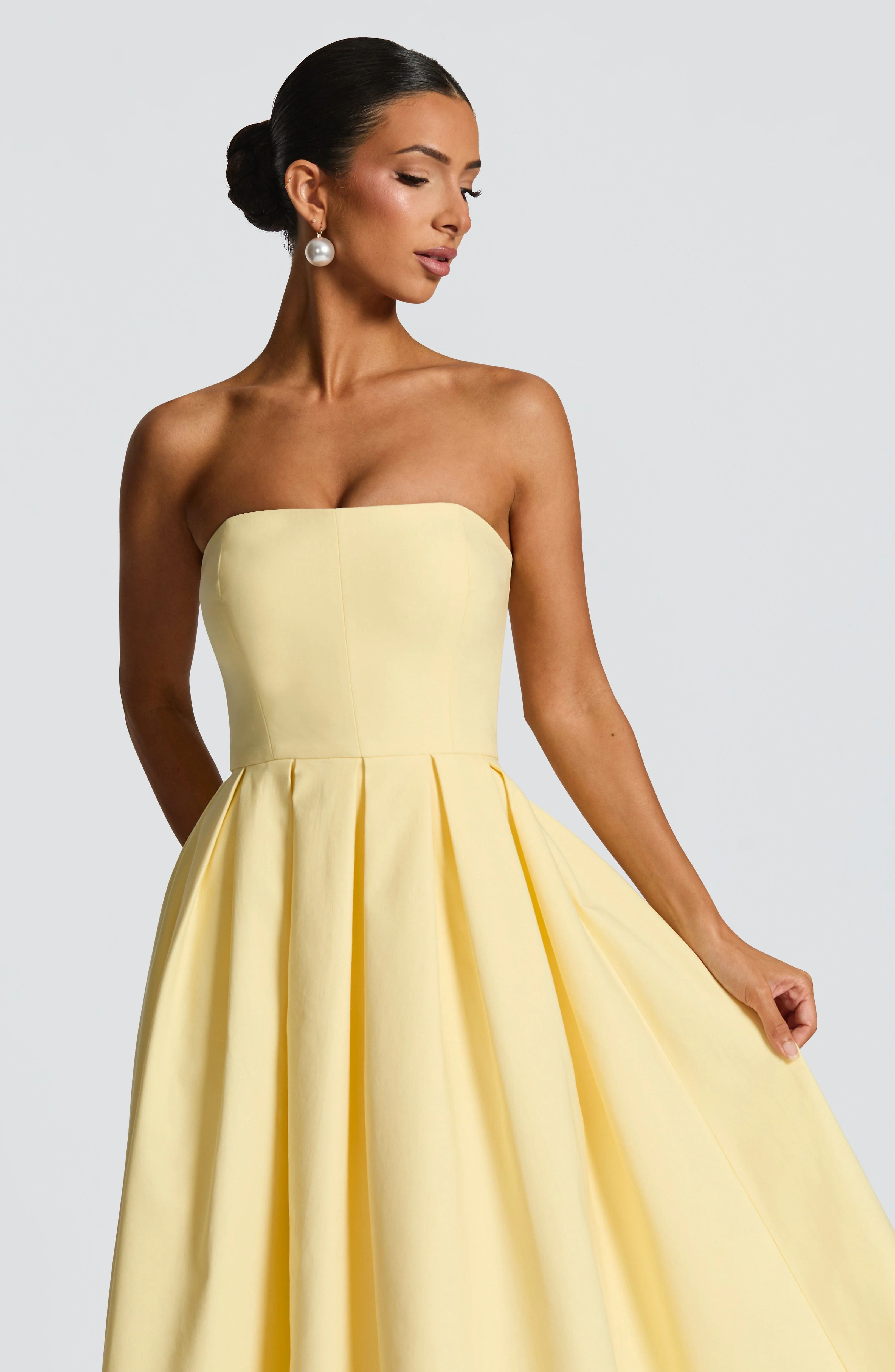 Edith Midi Dress - Lemon - Image 4