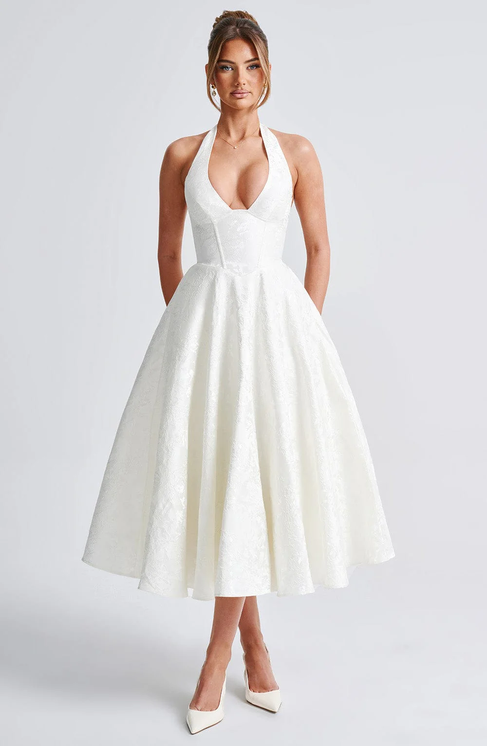 Effie Midi Dress - Ivory - Image 13