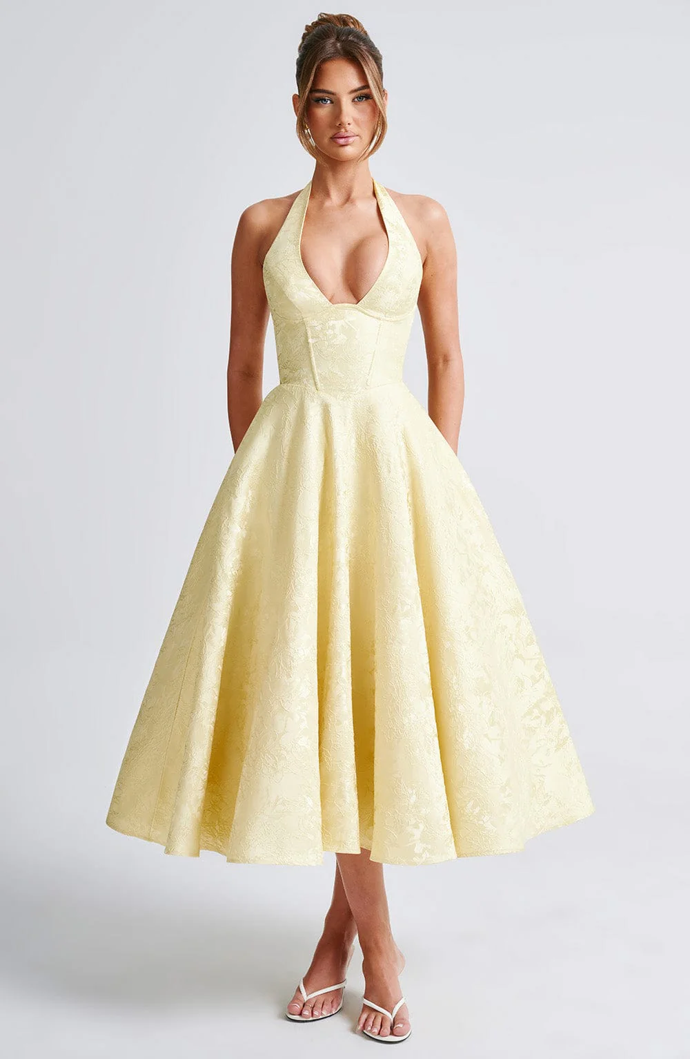 Effie Midi Dress - Lemon - Image 8