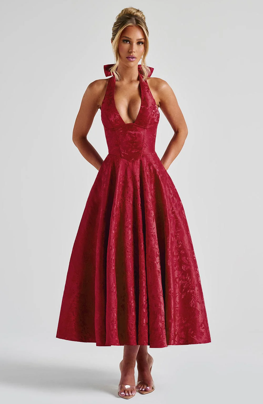 Effie Midi Dress - Red - Image 5