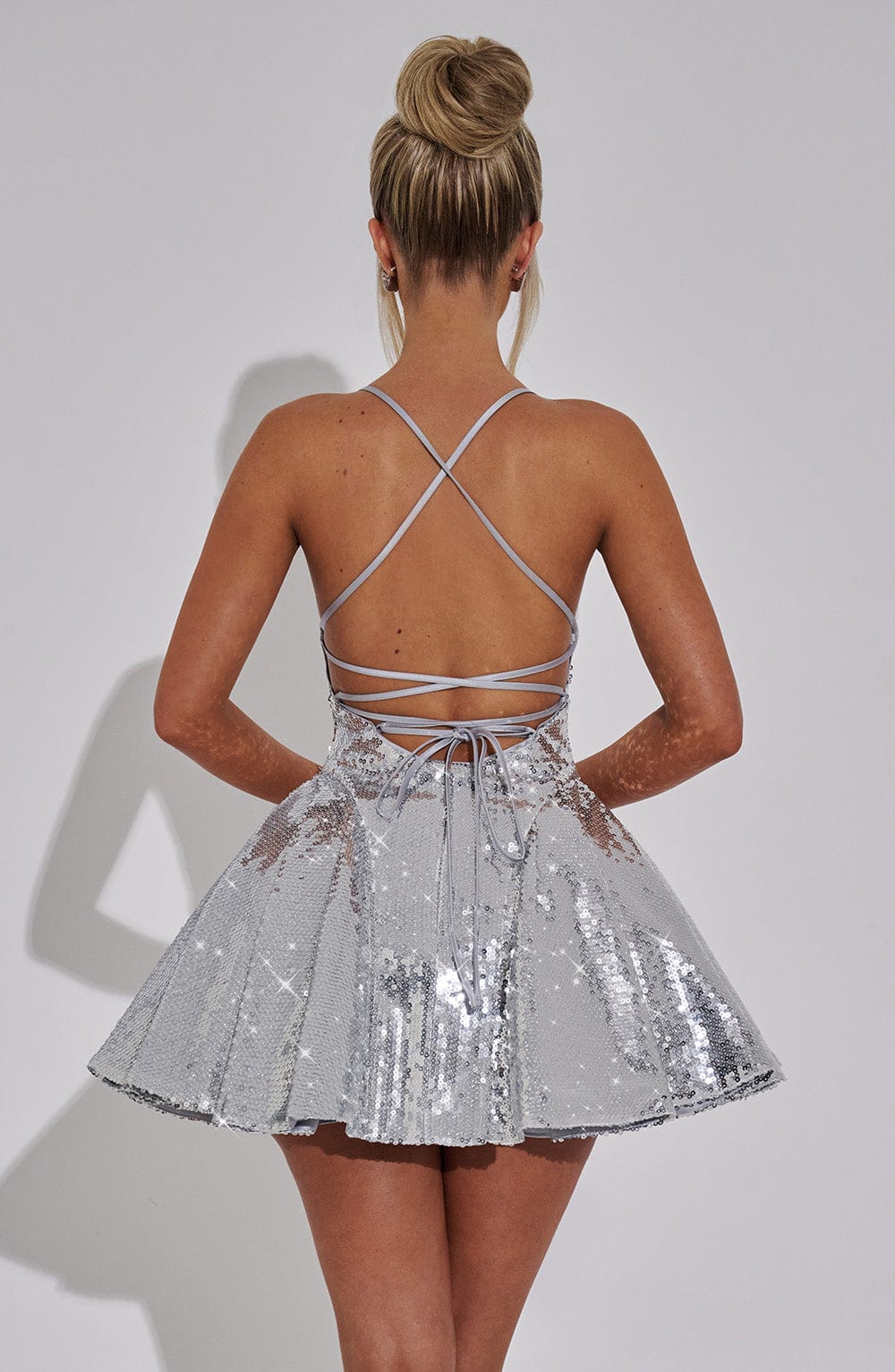 Electra Mini Dress - Silver - Image 12