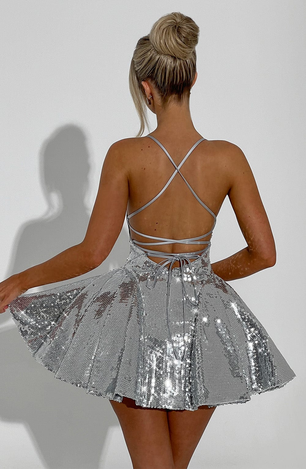 Electra Mini Dress - Silver - Image 13
