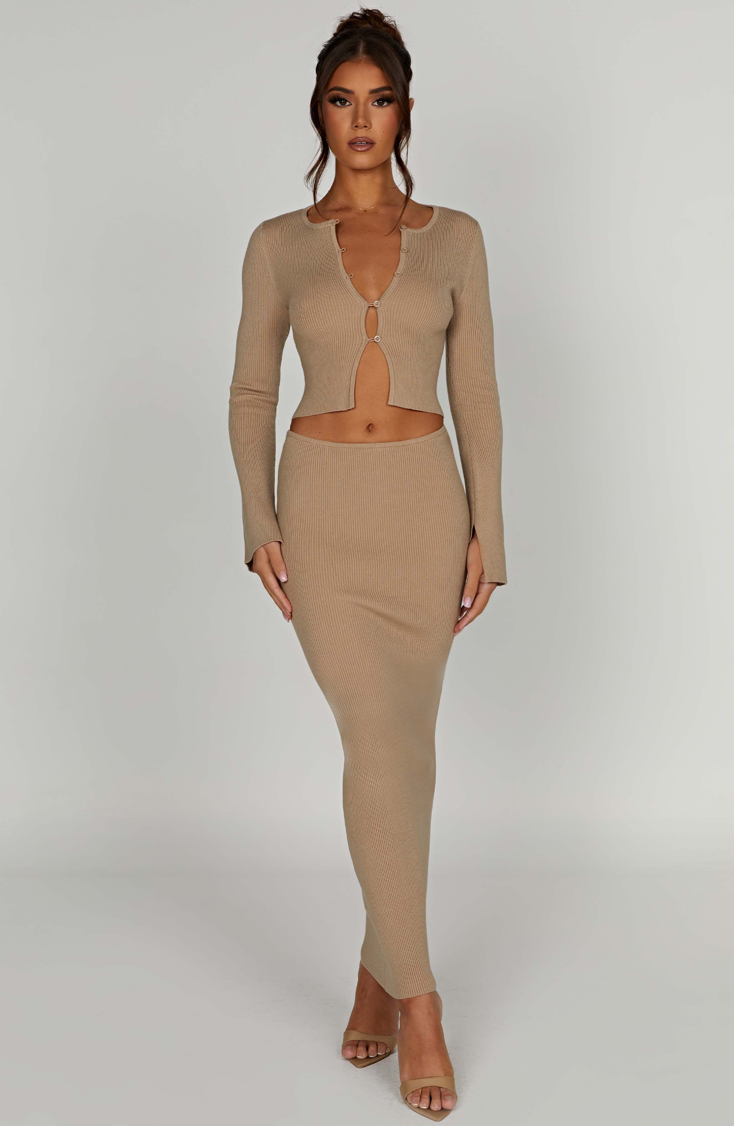 Elia Maxi Skirt - Beige - Image 5