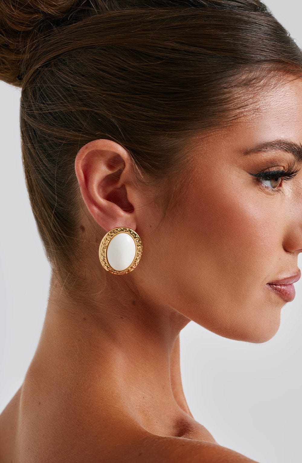Eloise Earrings - Ivory/Gold - Image 2