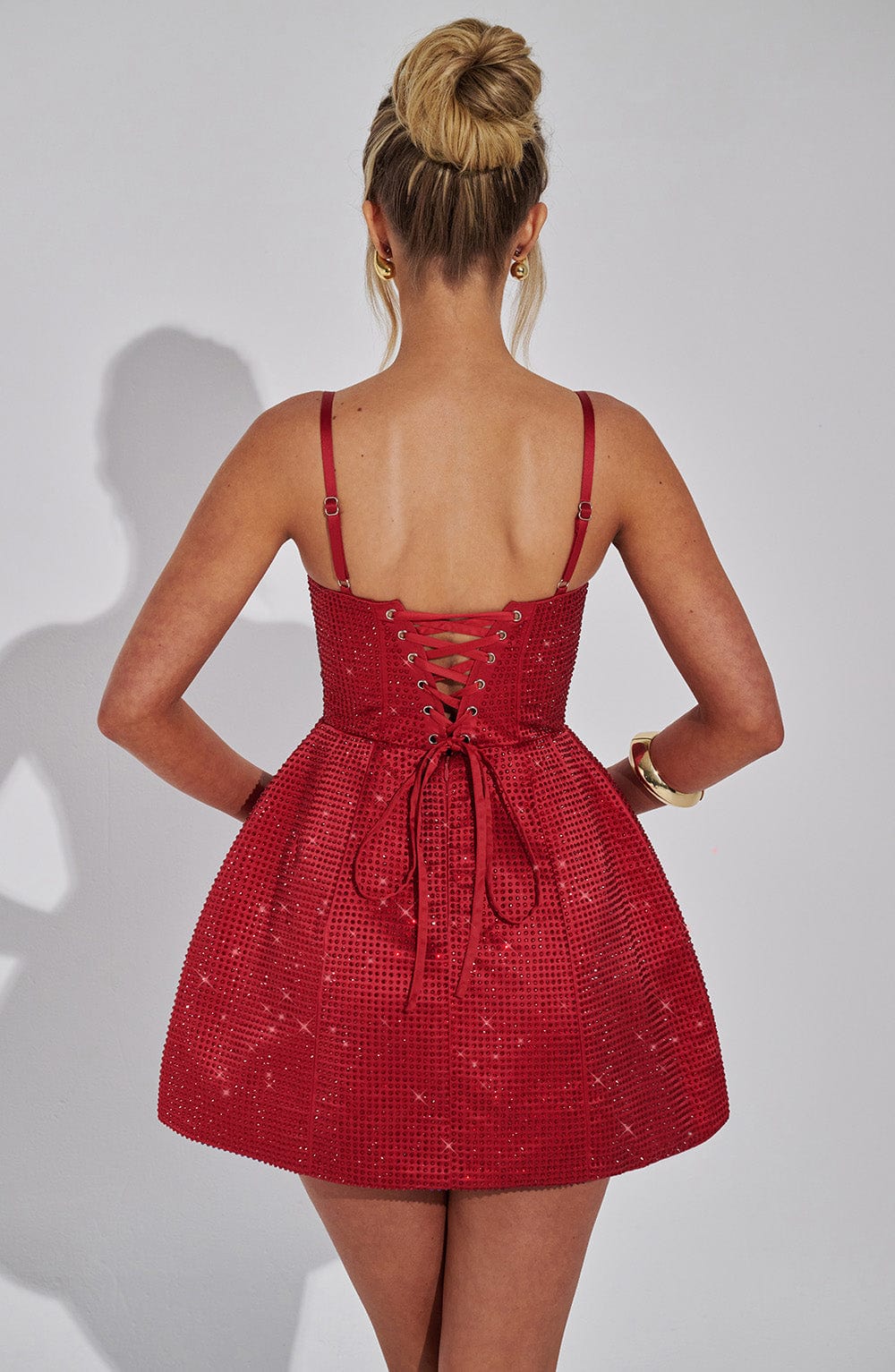 Emma Mini Dress - Red - Image 5