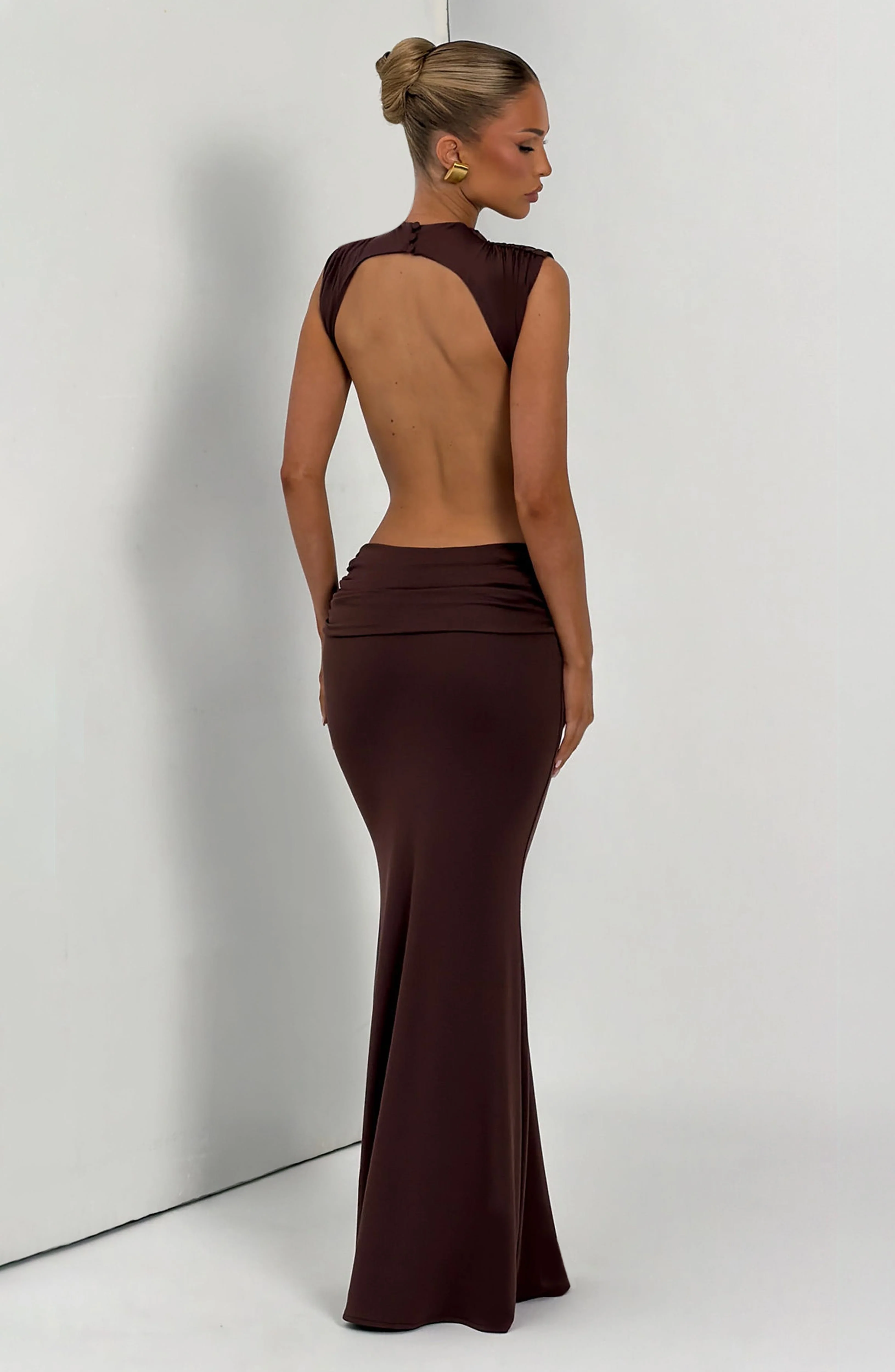 Fenella Maxi Dress - Plum Brown - Image 10