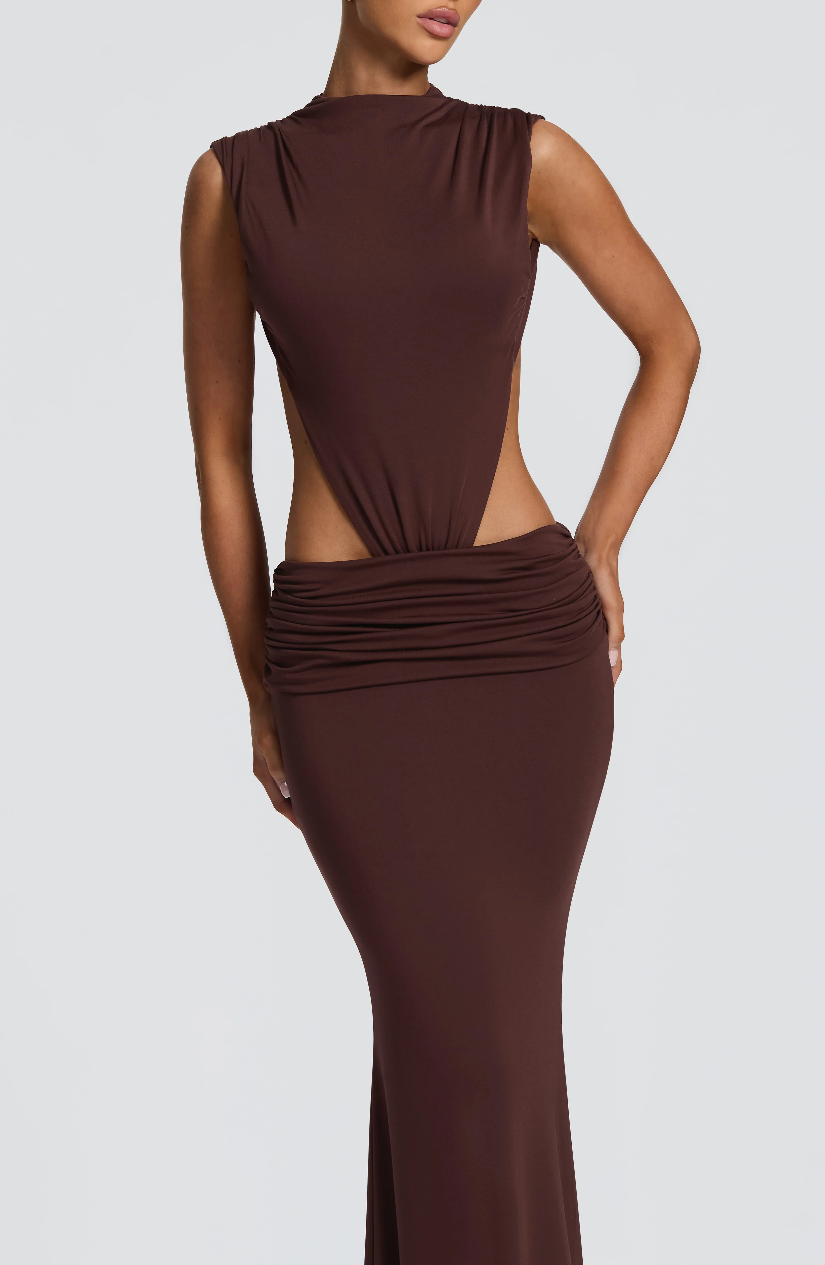 Fenella Maxi Dress - Plum Brown - Image 6