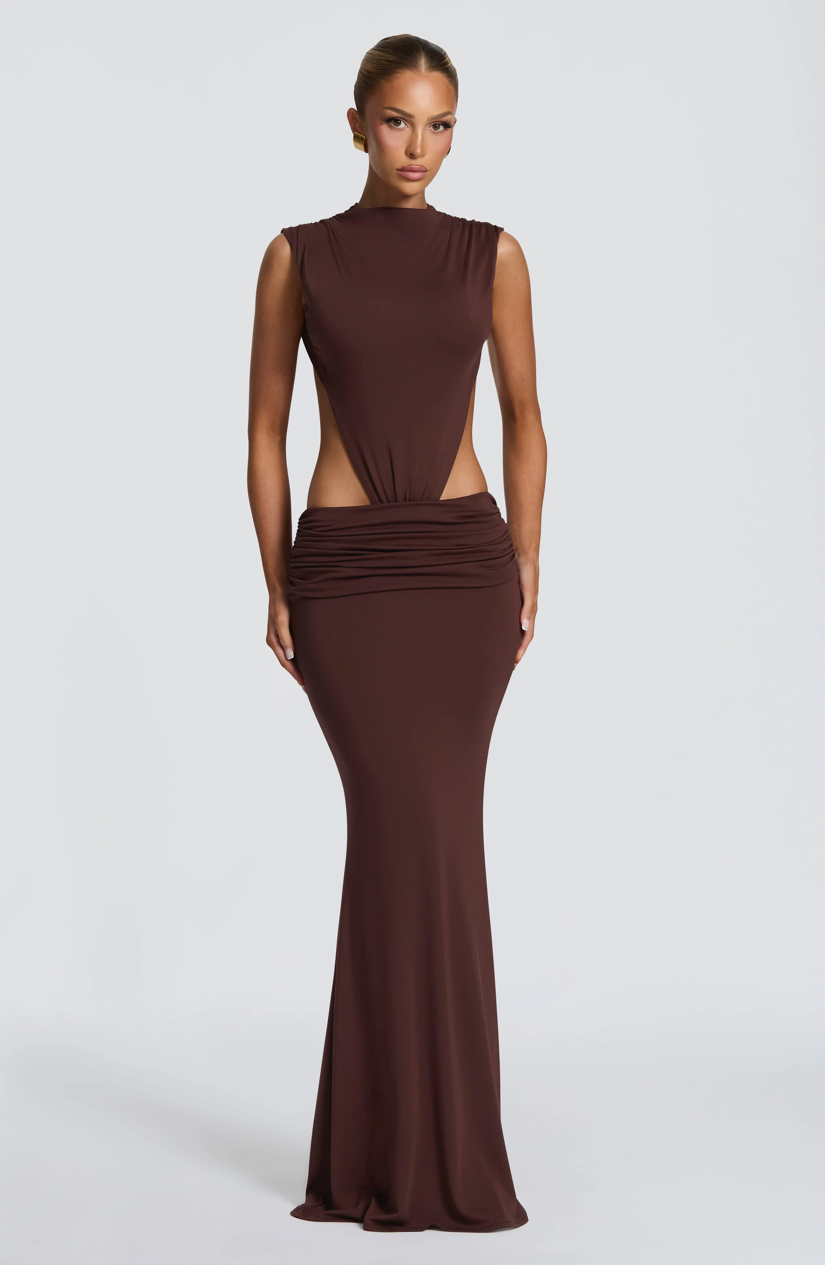 Fenella Maxi Dress - Plum Brown - Image 8