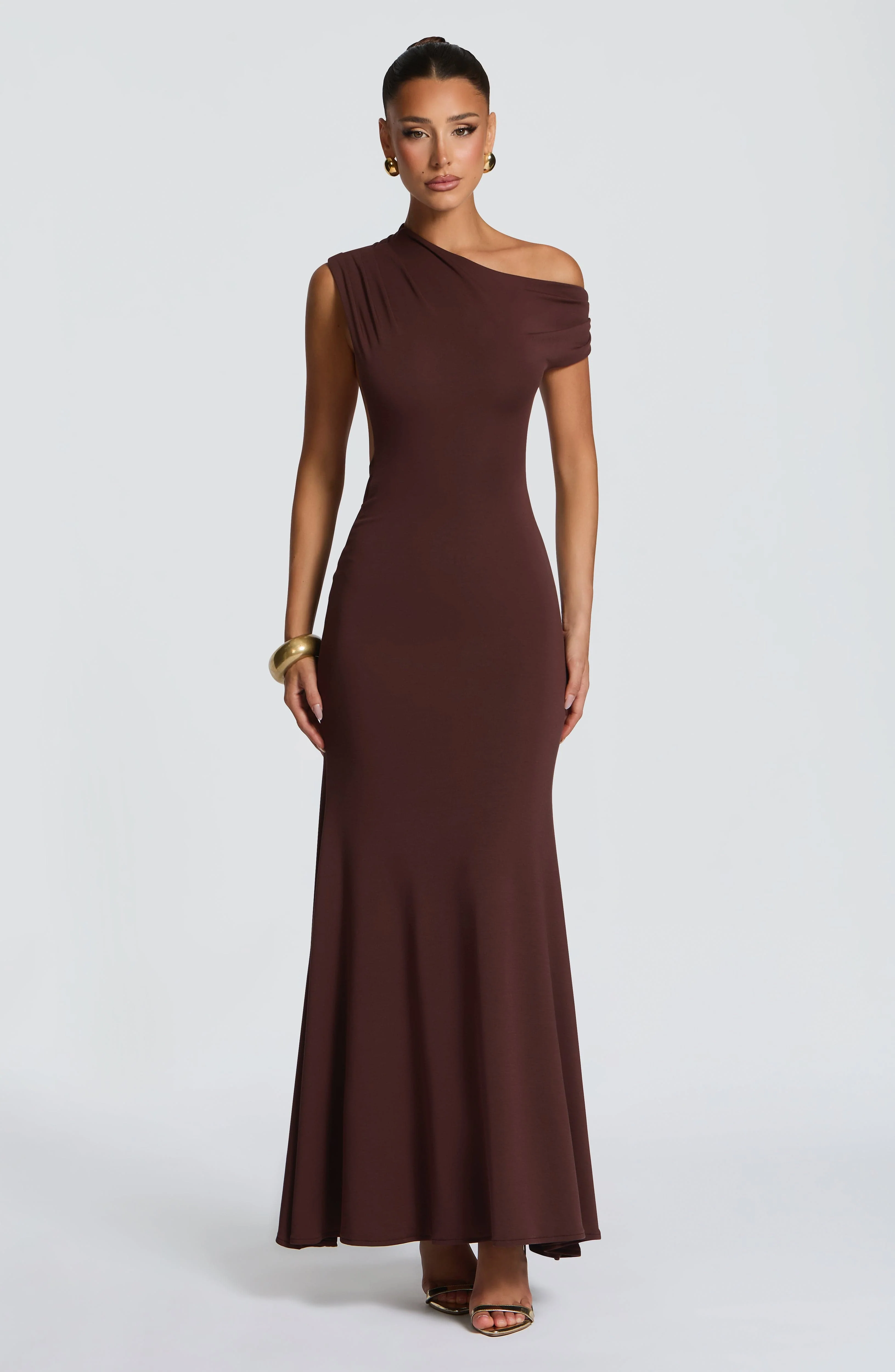Fiora Maxi Dress - Plum Brown - Image 3