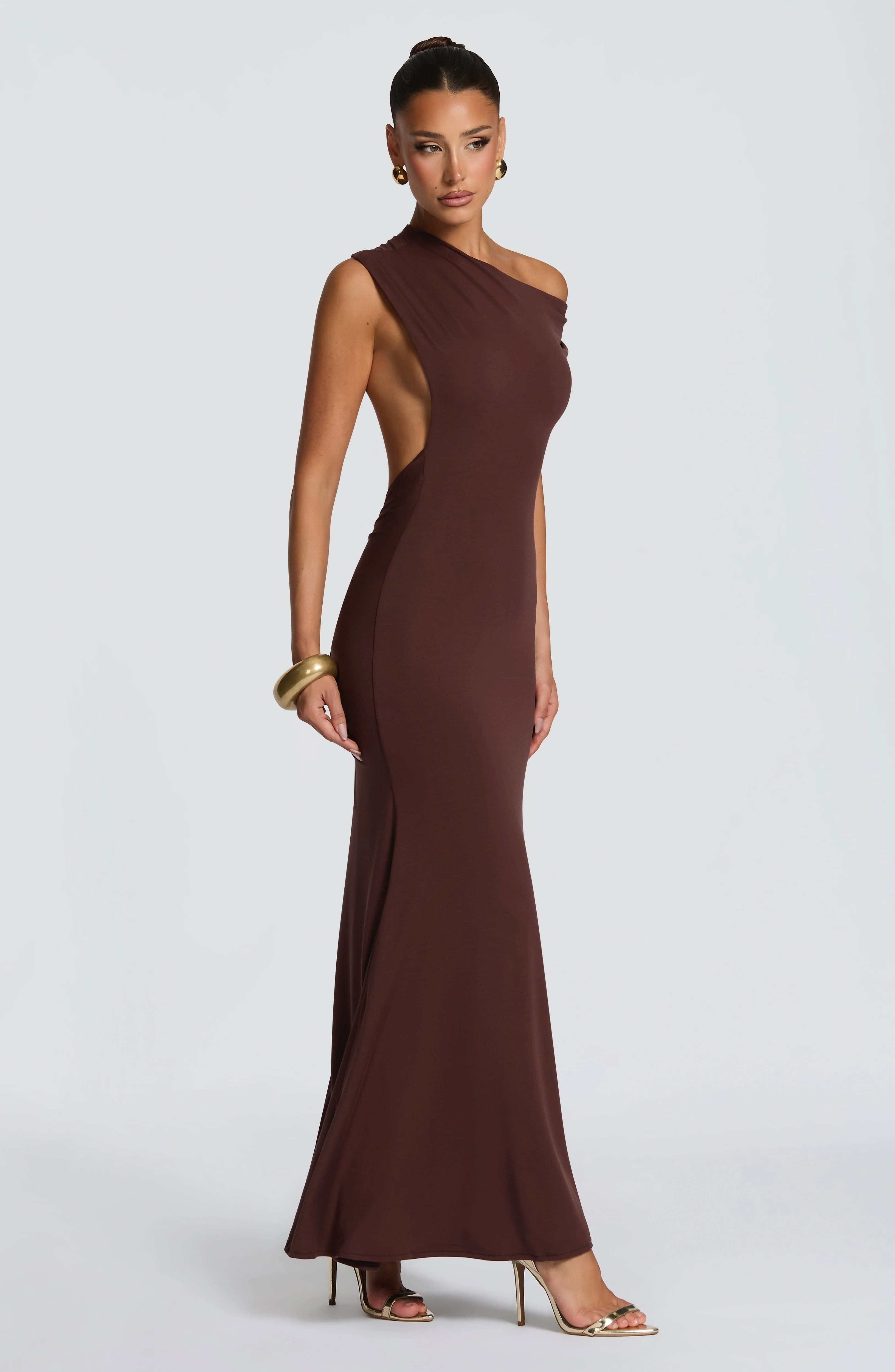 Fiora Maxi Dress - Plum Brown - Image 4