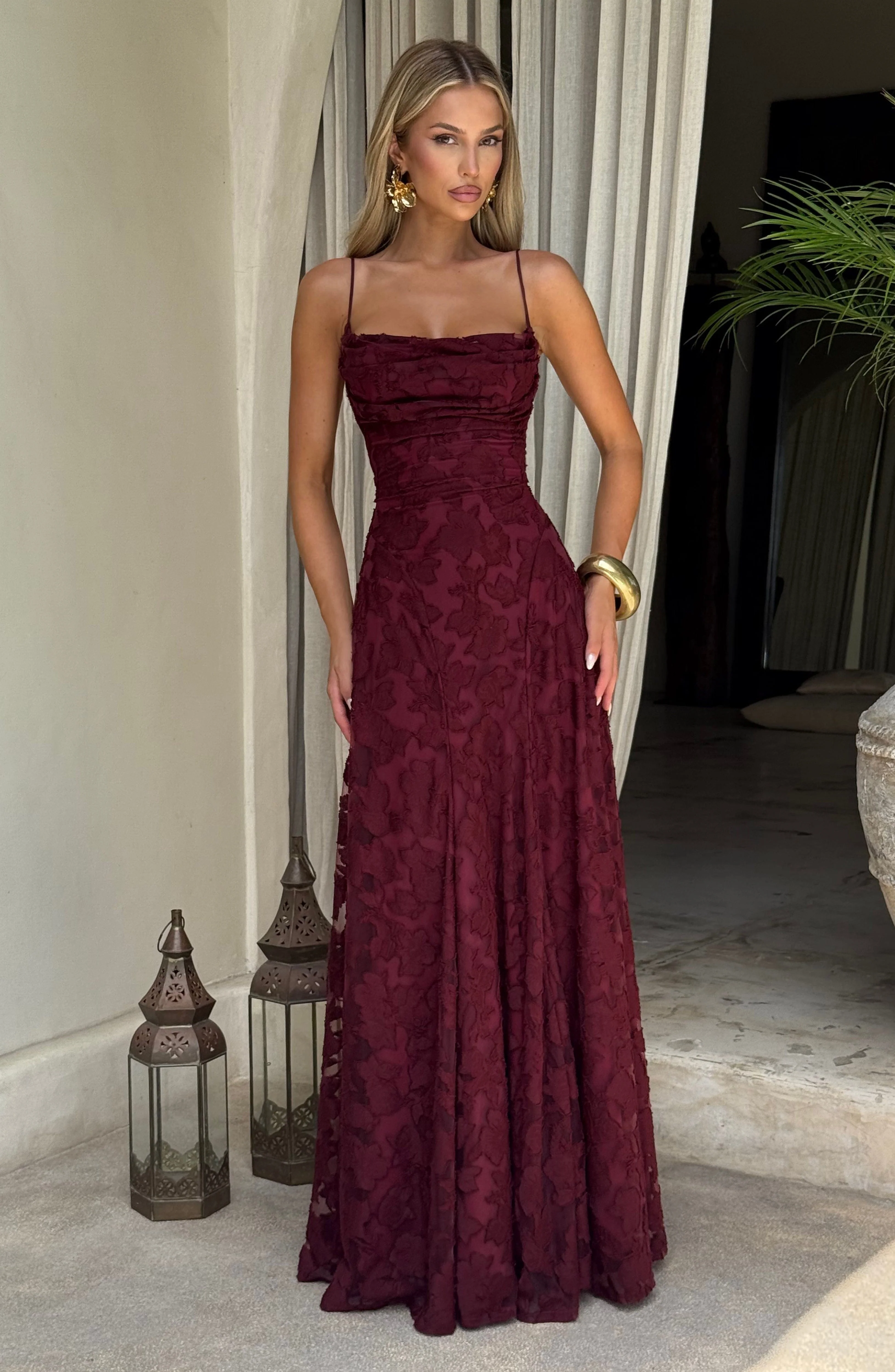 Francis Maxi Dress - Cherry Lacquer - Image 3