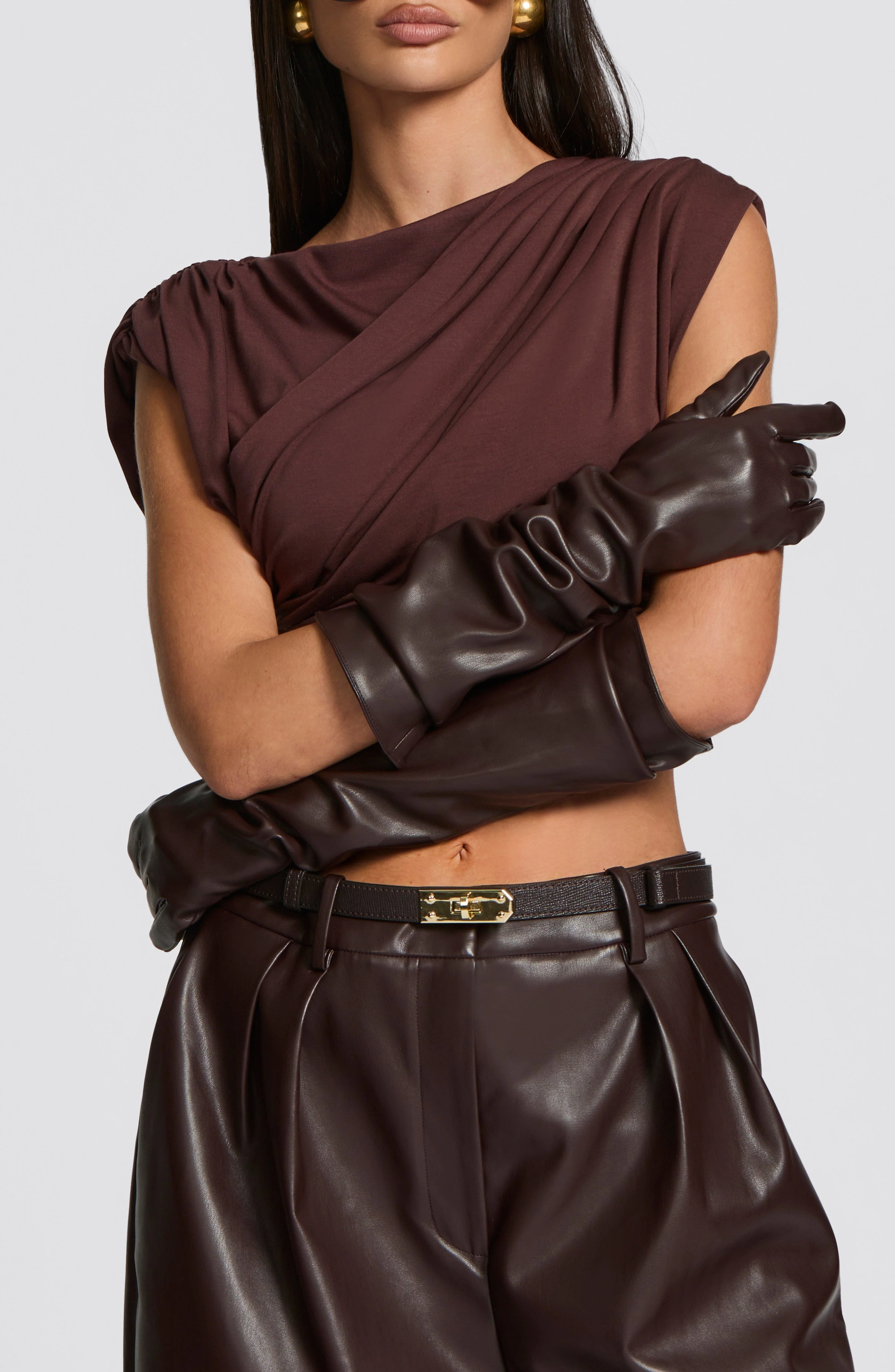 Frankie Gloves - Plum Brown
