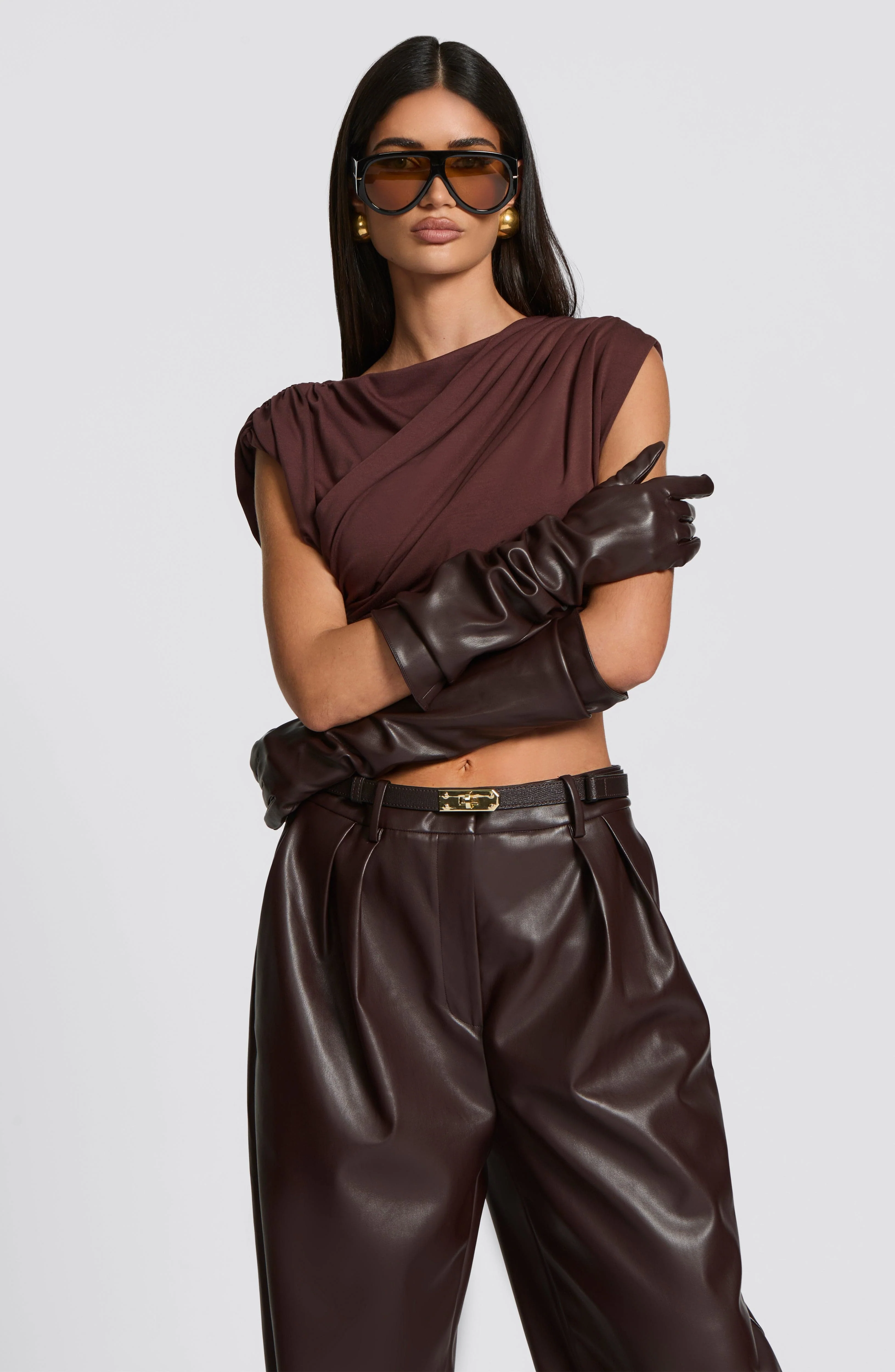 Frankie Gloves - Plum Brown - Image 3