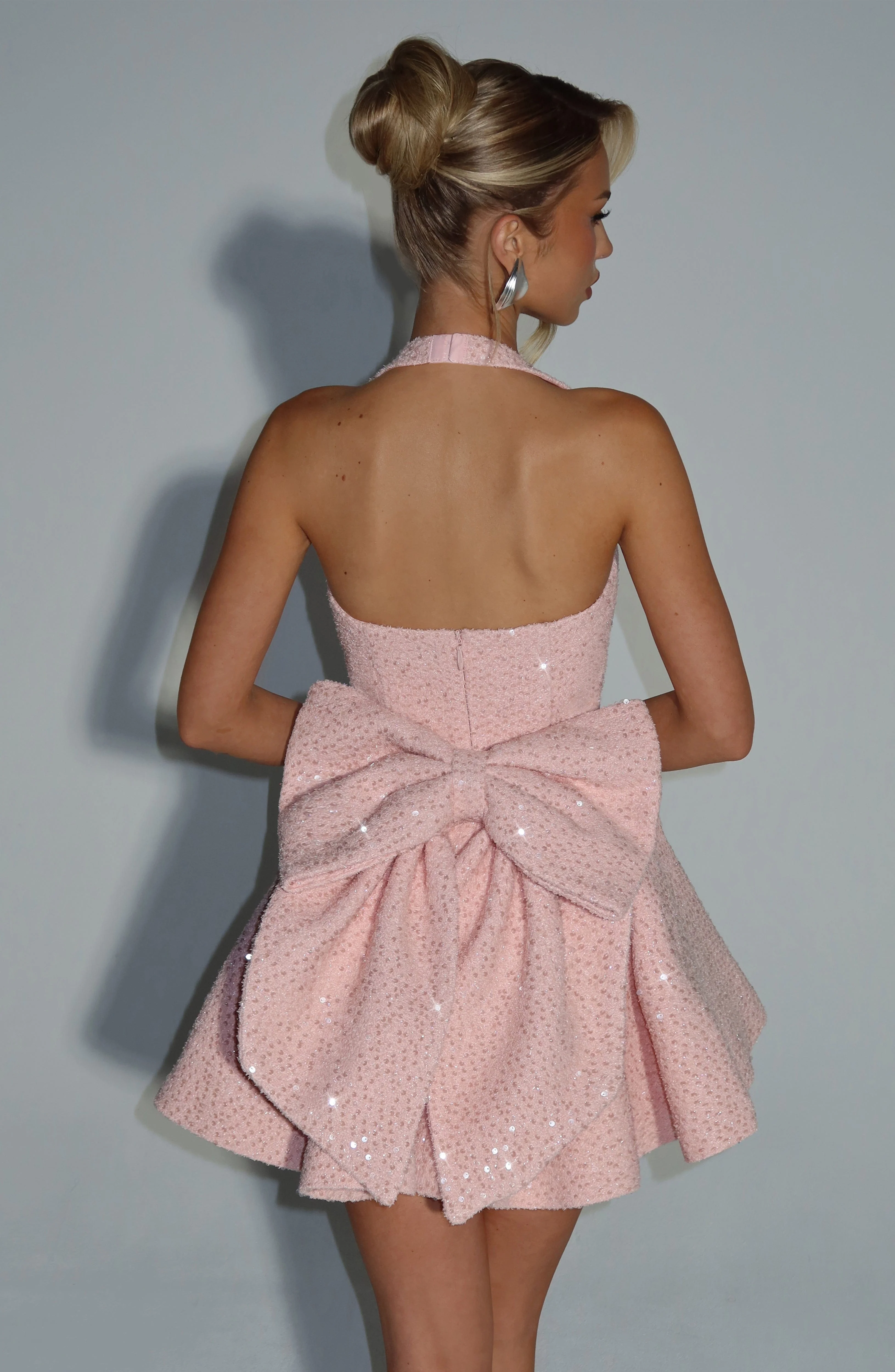 Georgette Mini Dress - Blush - Image 2