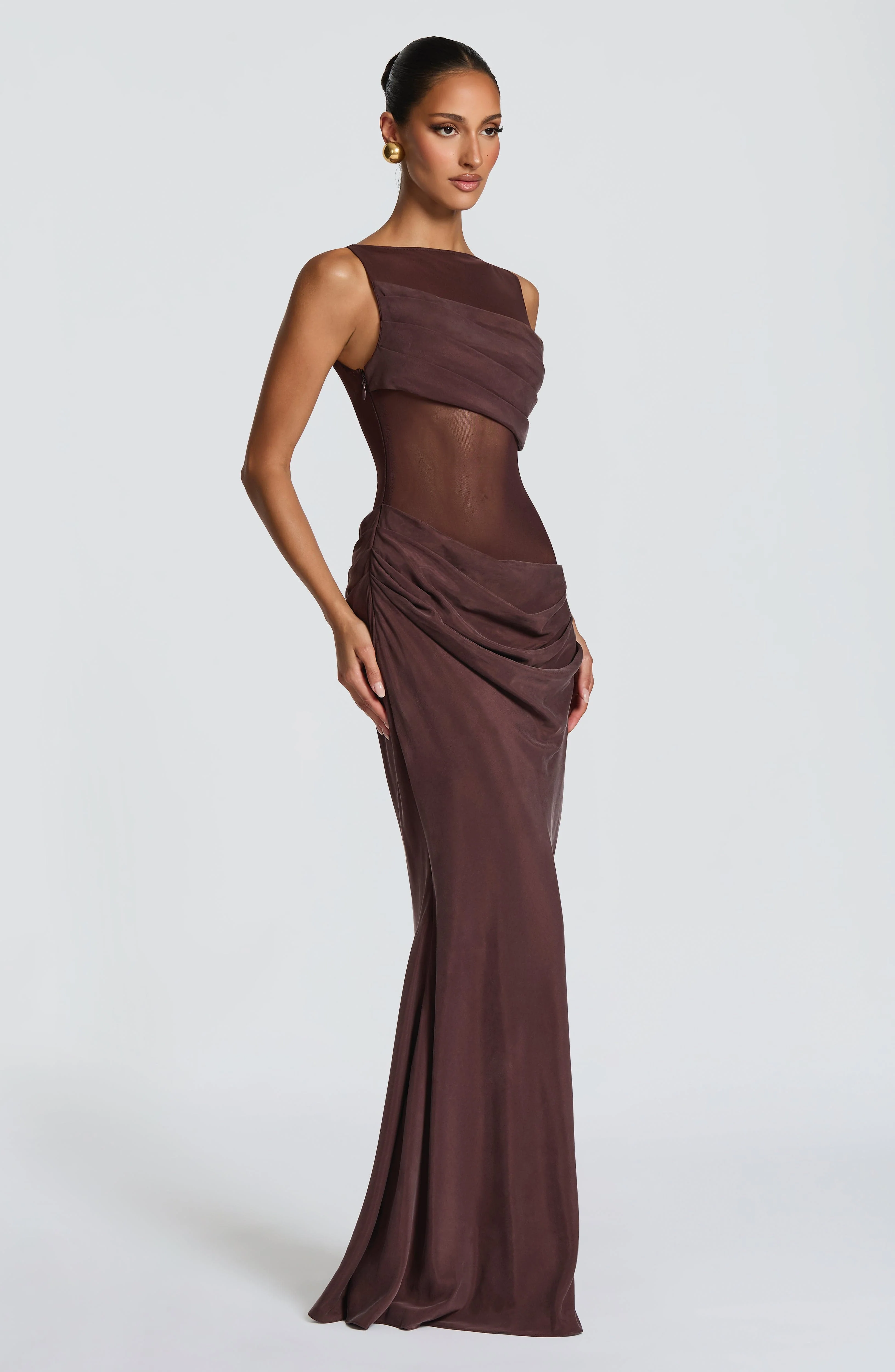 Gracelyn Maxi Dress - Plum Brown - Image 5