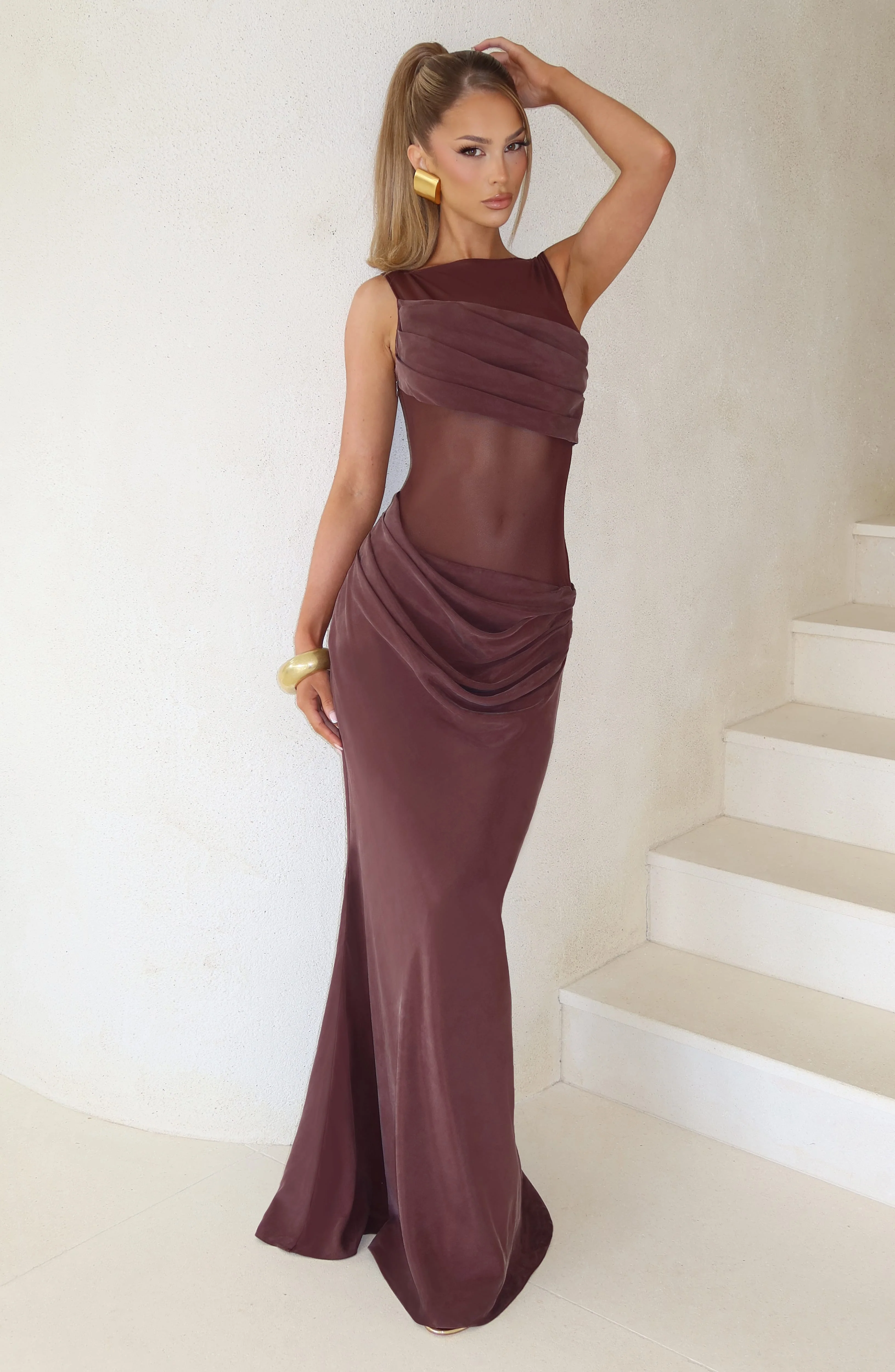 Gracelyn Maxi Dress - Plum Brown - Image 7