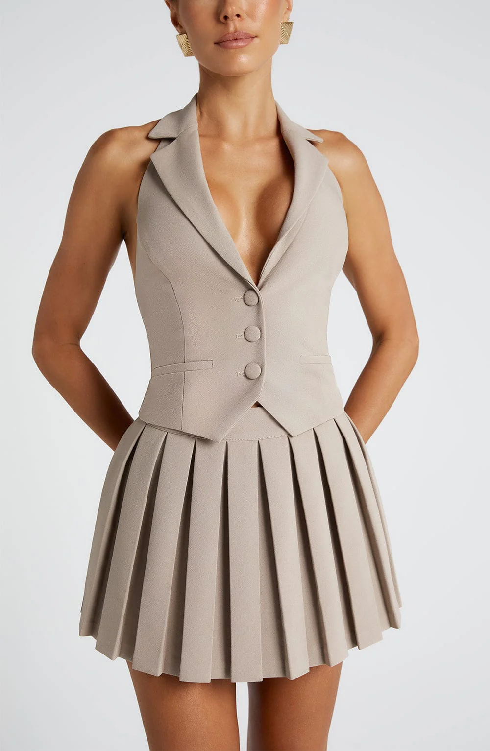 Gretchen Mini Skirt - Taupe - Image 5