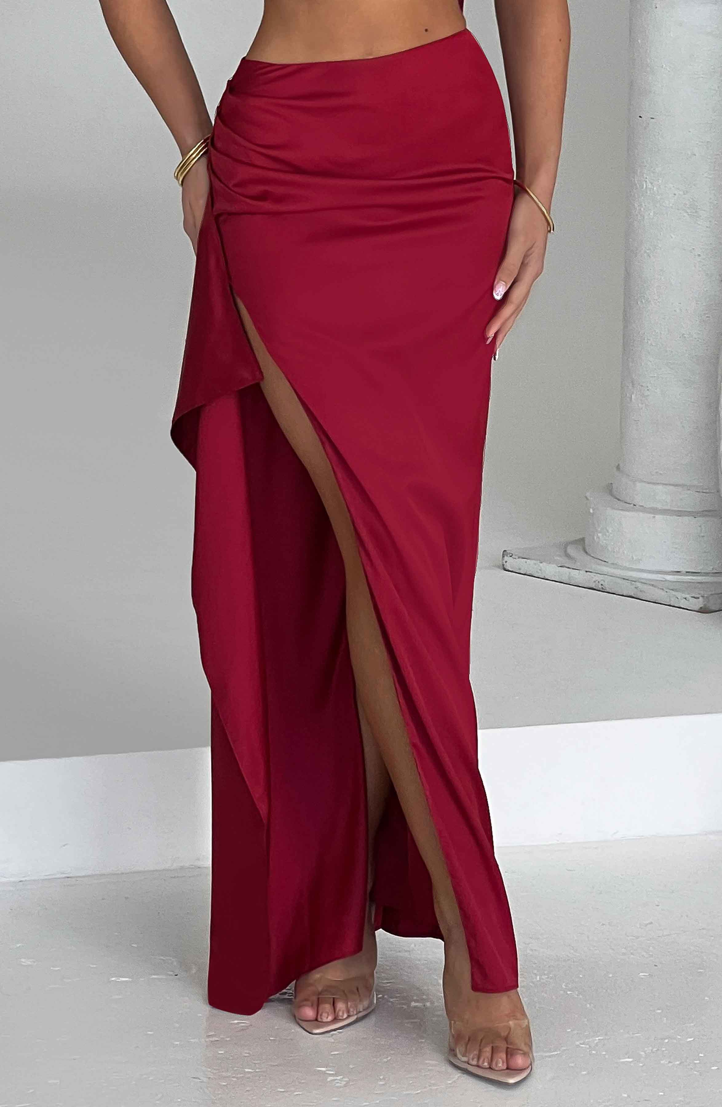 Halsey Maxi Skirt - Wine - Image 2