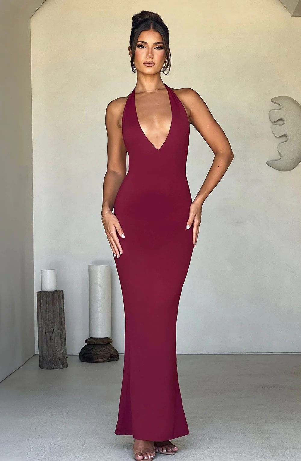 Harmonia Maxi Dress - Burgundy - Image 2