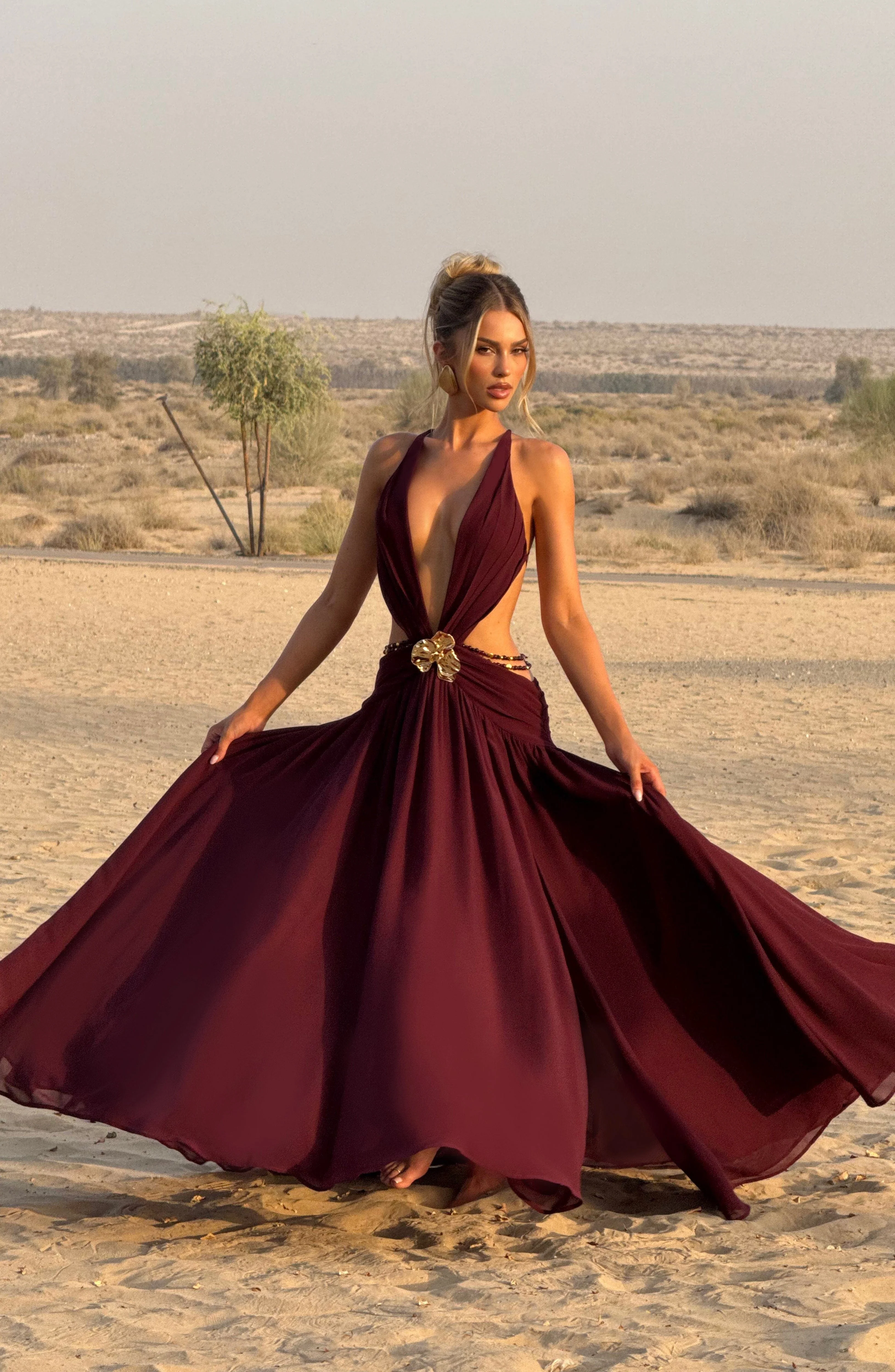 Indianna Maxi Dress - Cherry Lacquer - Image 12