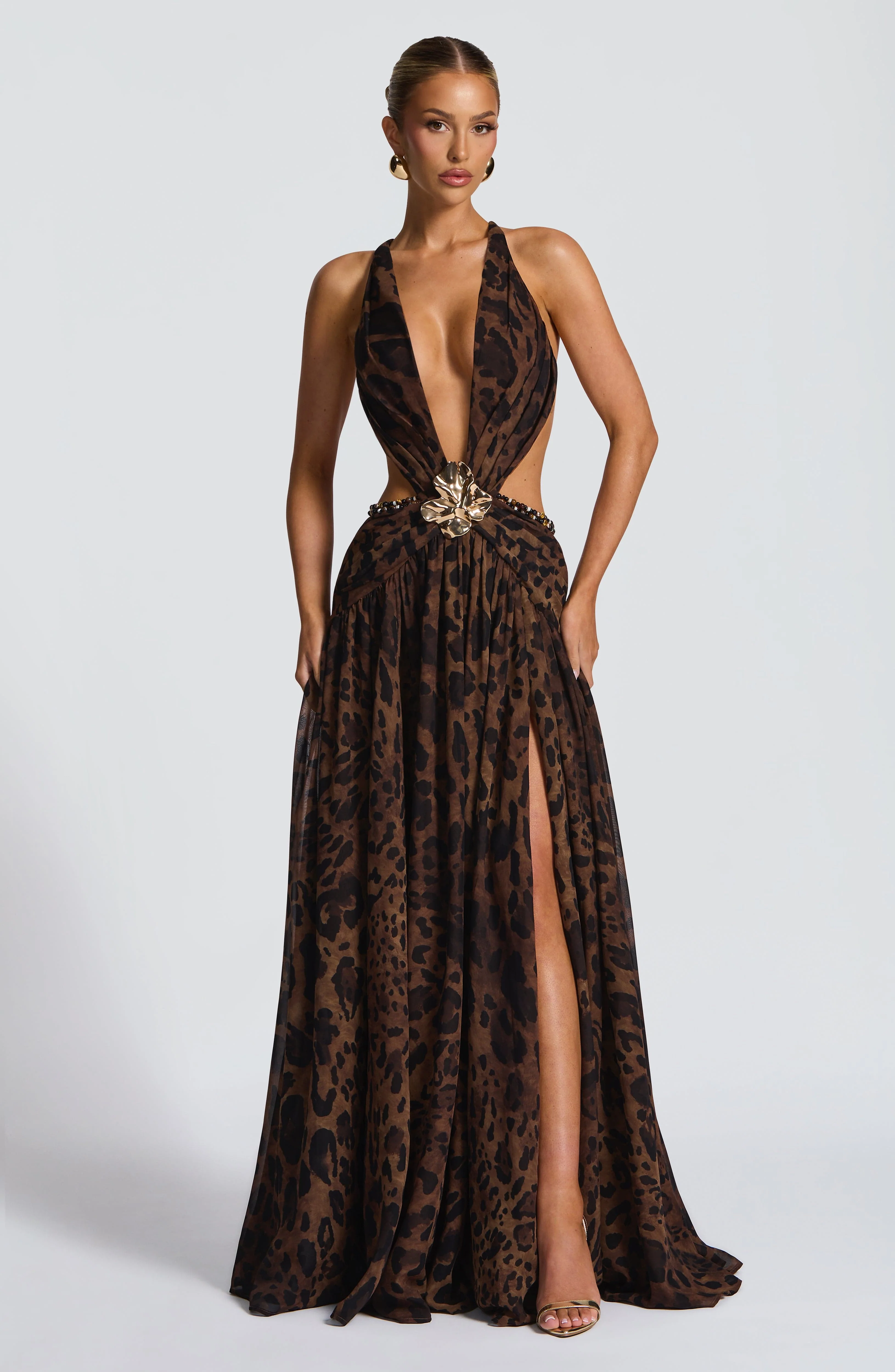 Indianna Maxi Dress - Leopard Print - Image 4